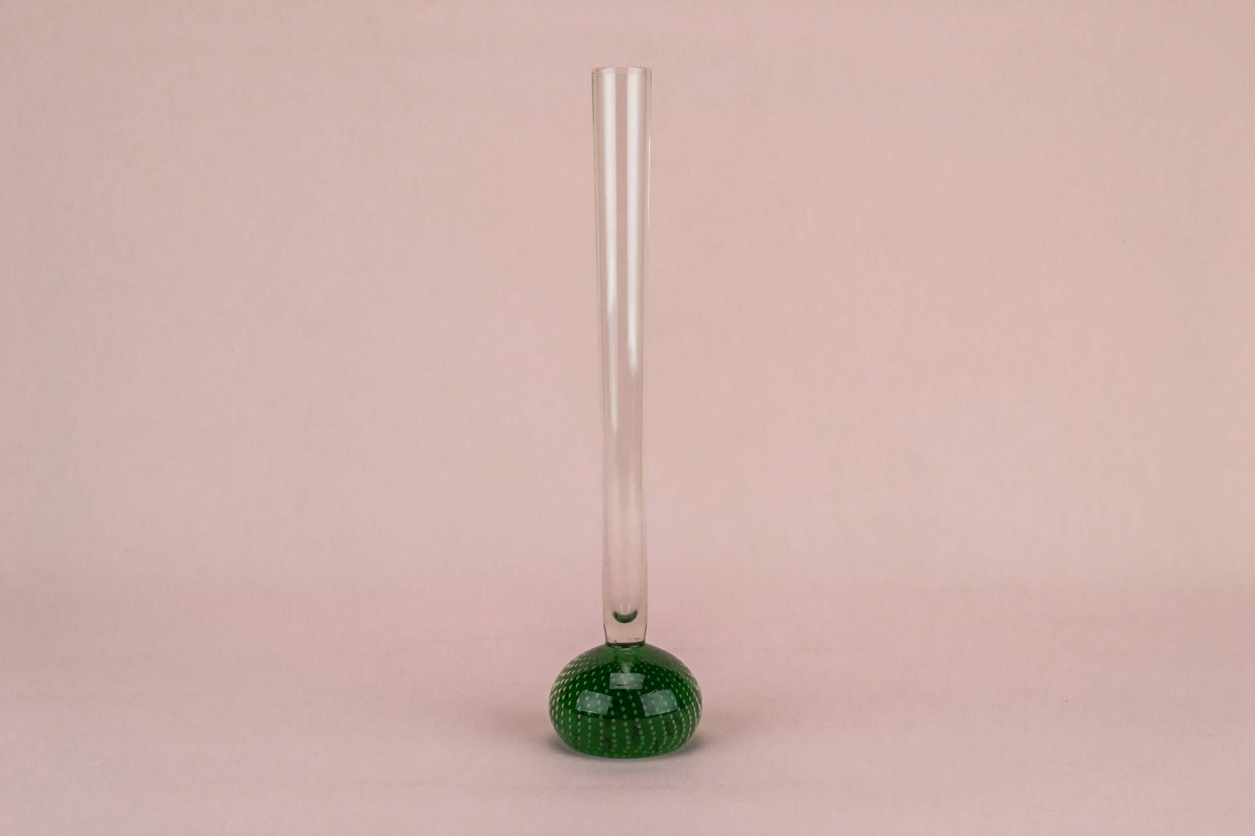 Glass Elegant Bubbles — Small green glass bud ase