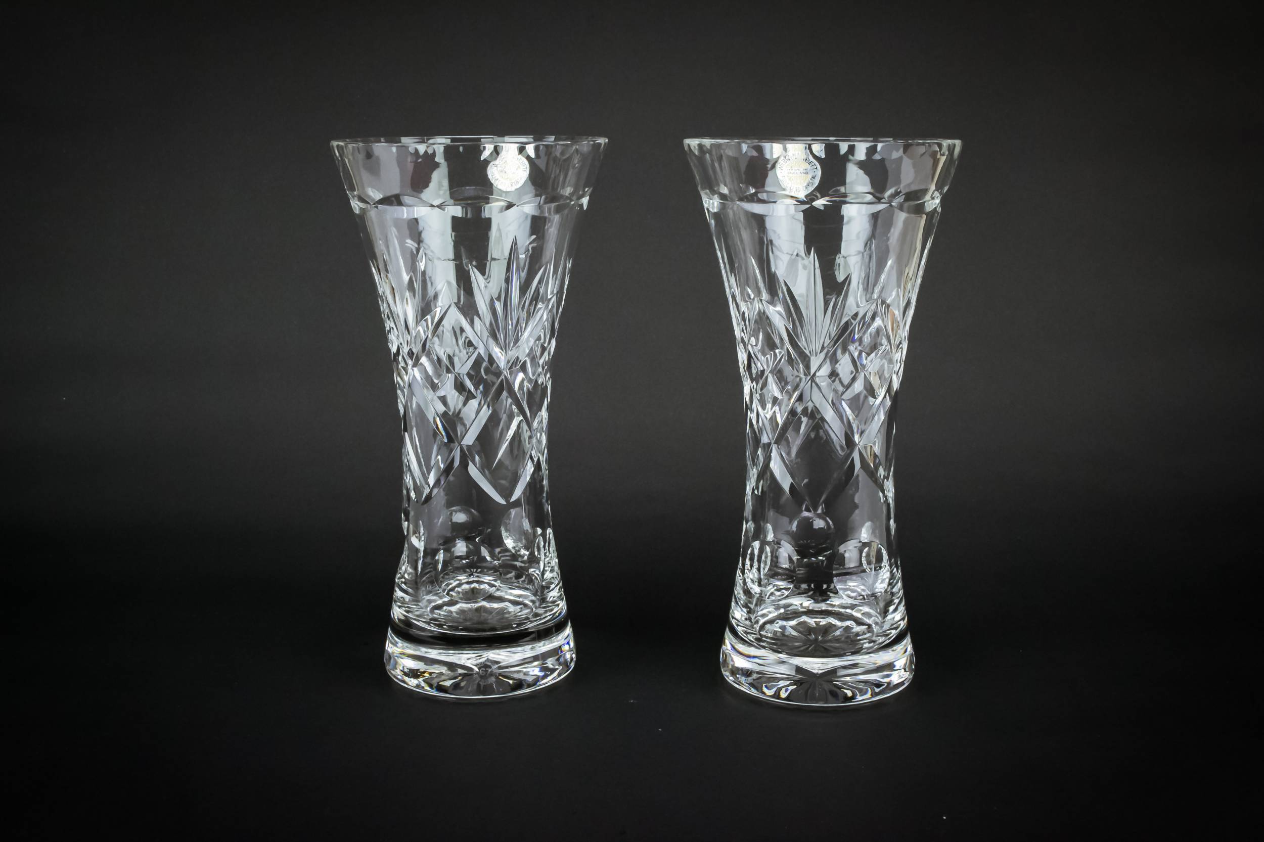 Clear Vintage Retro — 2 Webb Corbett crystal vases