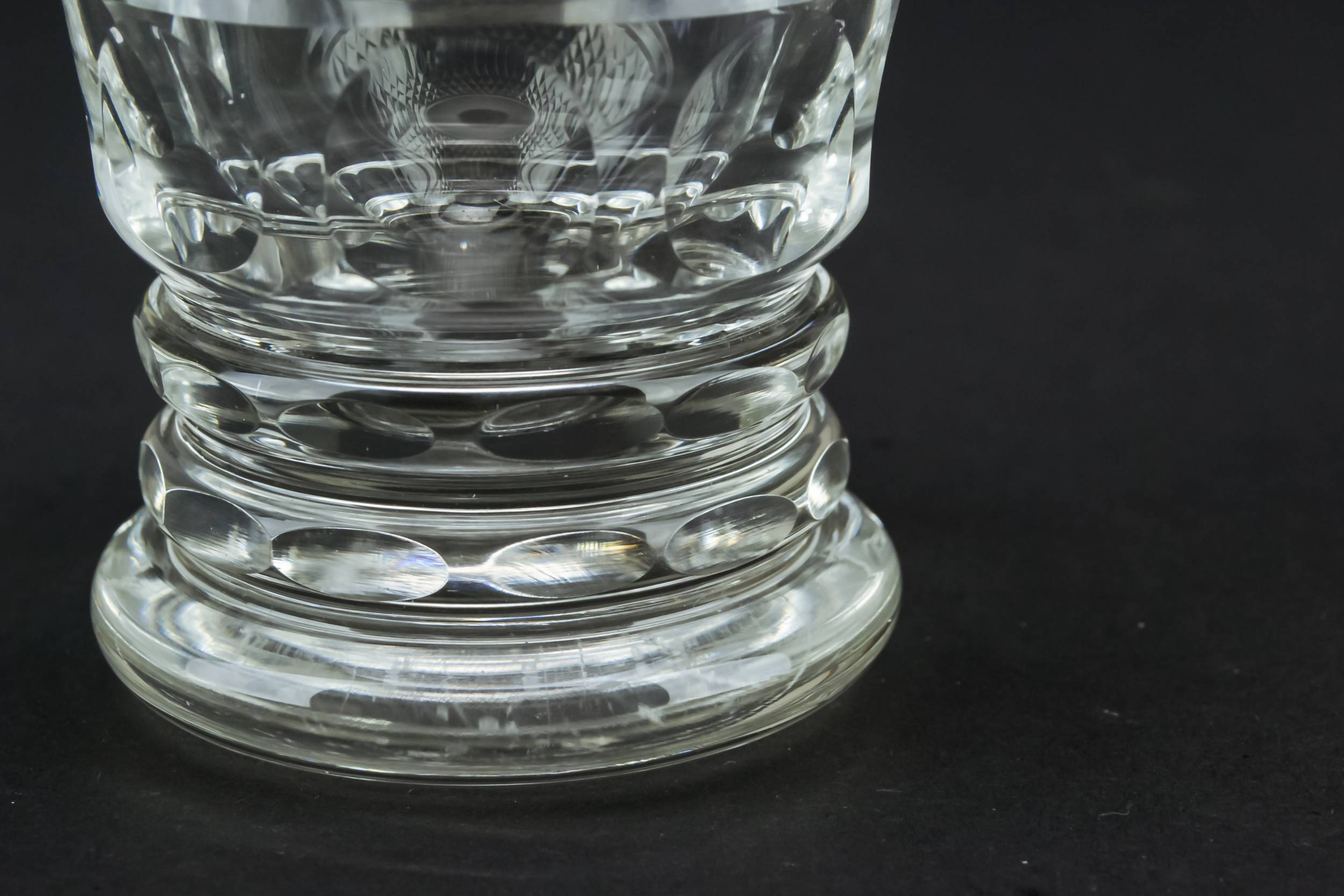 Victorian Elegant Diamond — Cut glass condiment bowl 2