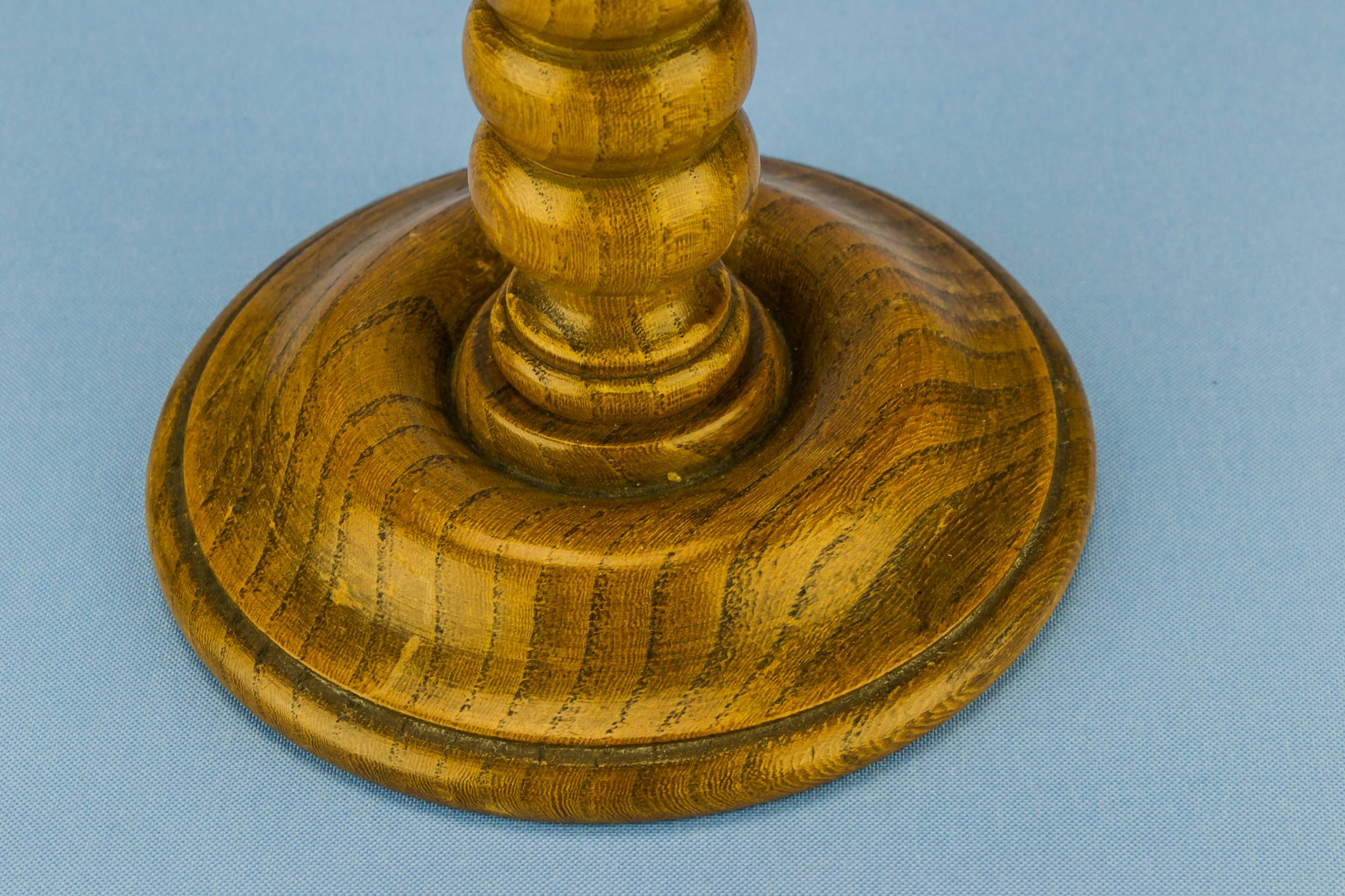 Arts Crafts Antique — 2 blonde bobbin candlesticks 1