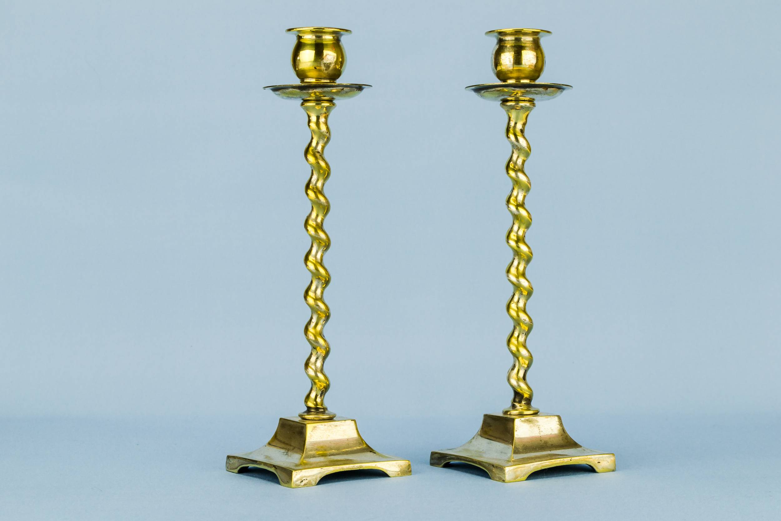 Arts Crafts Elegant — 2 barley twist candlesticks 2