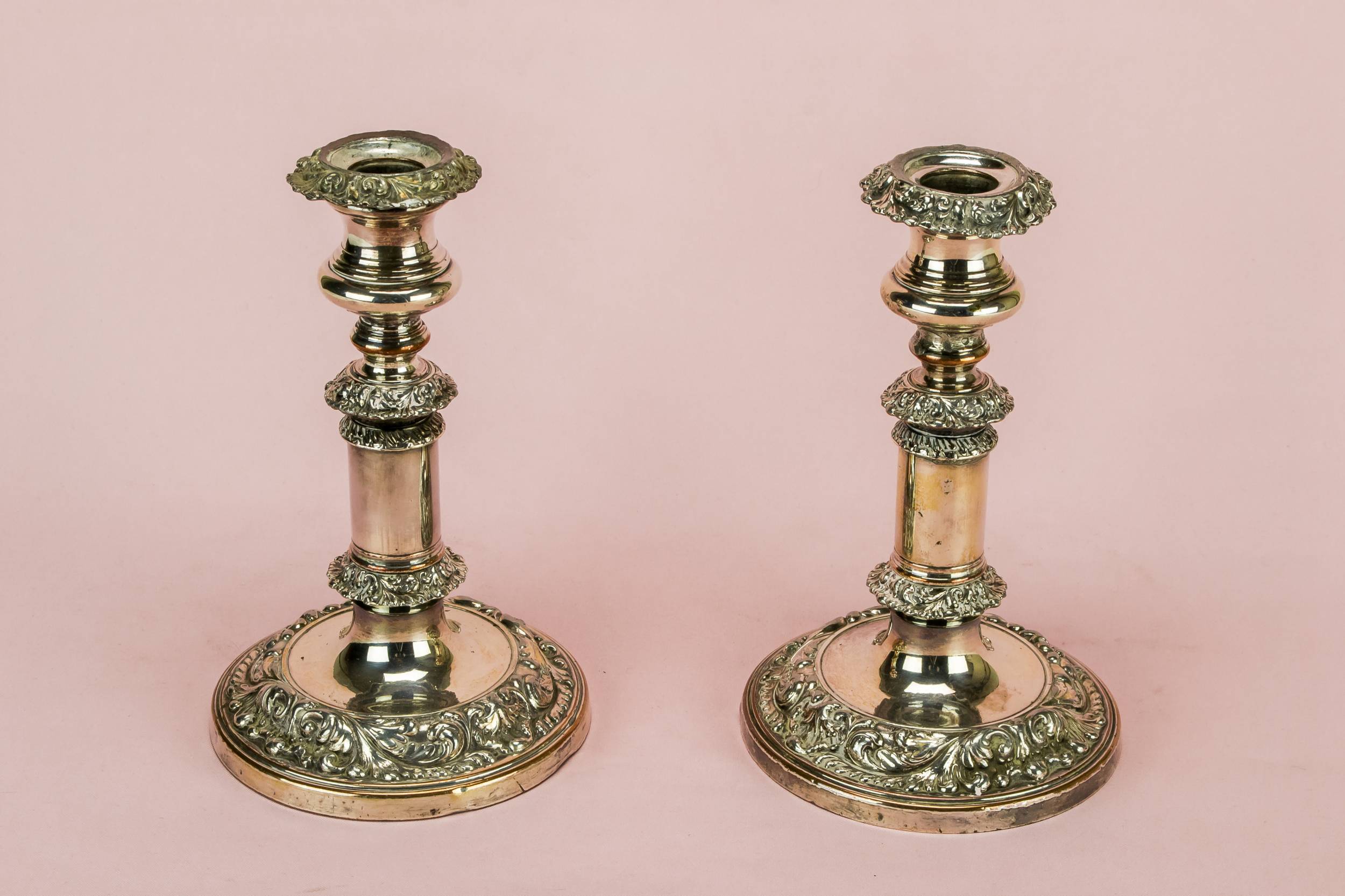 Silver Plated Copper — 2 large candelabras 1