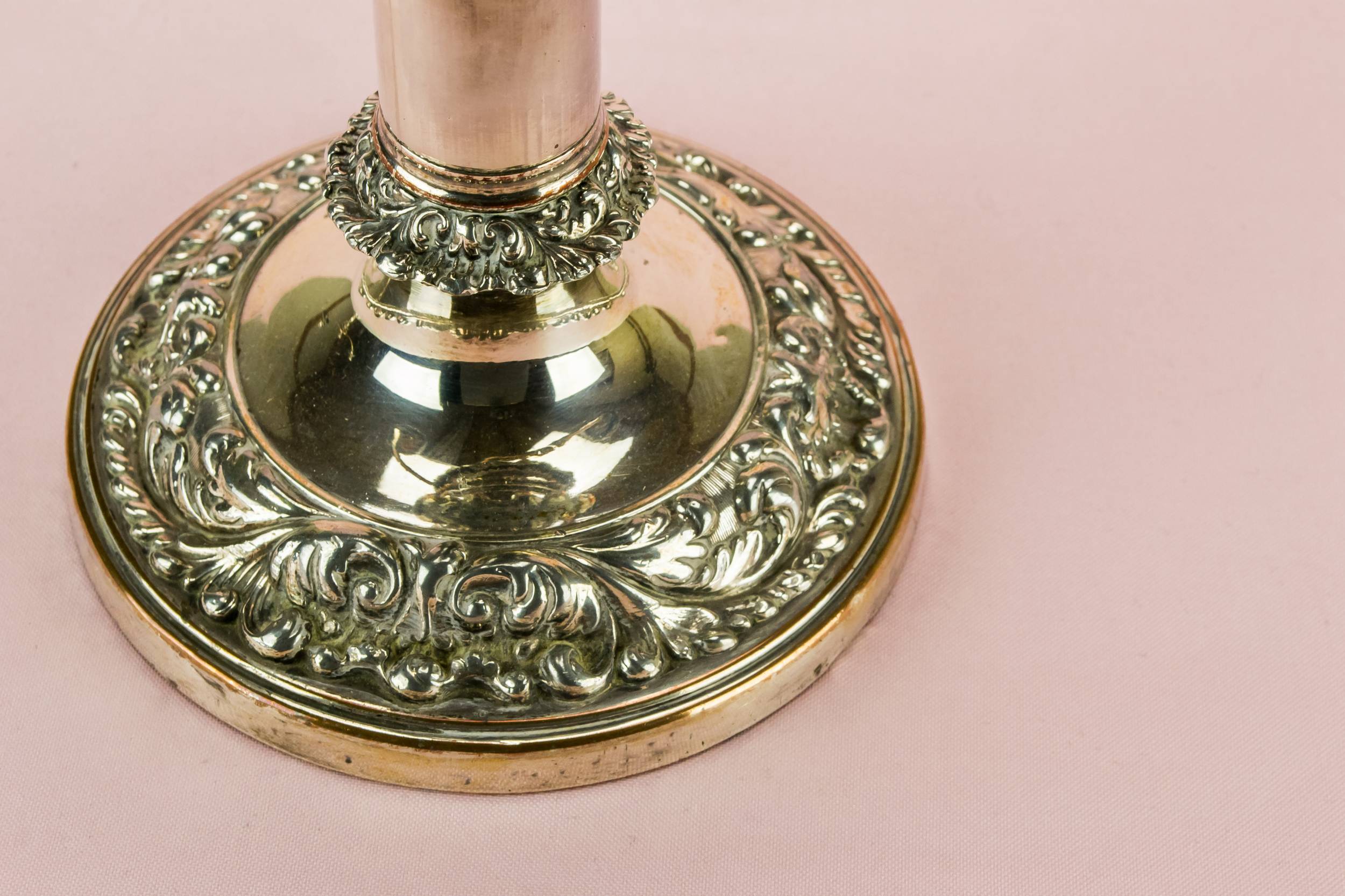 Silver Plated Copper — 2 large candelabras 4