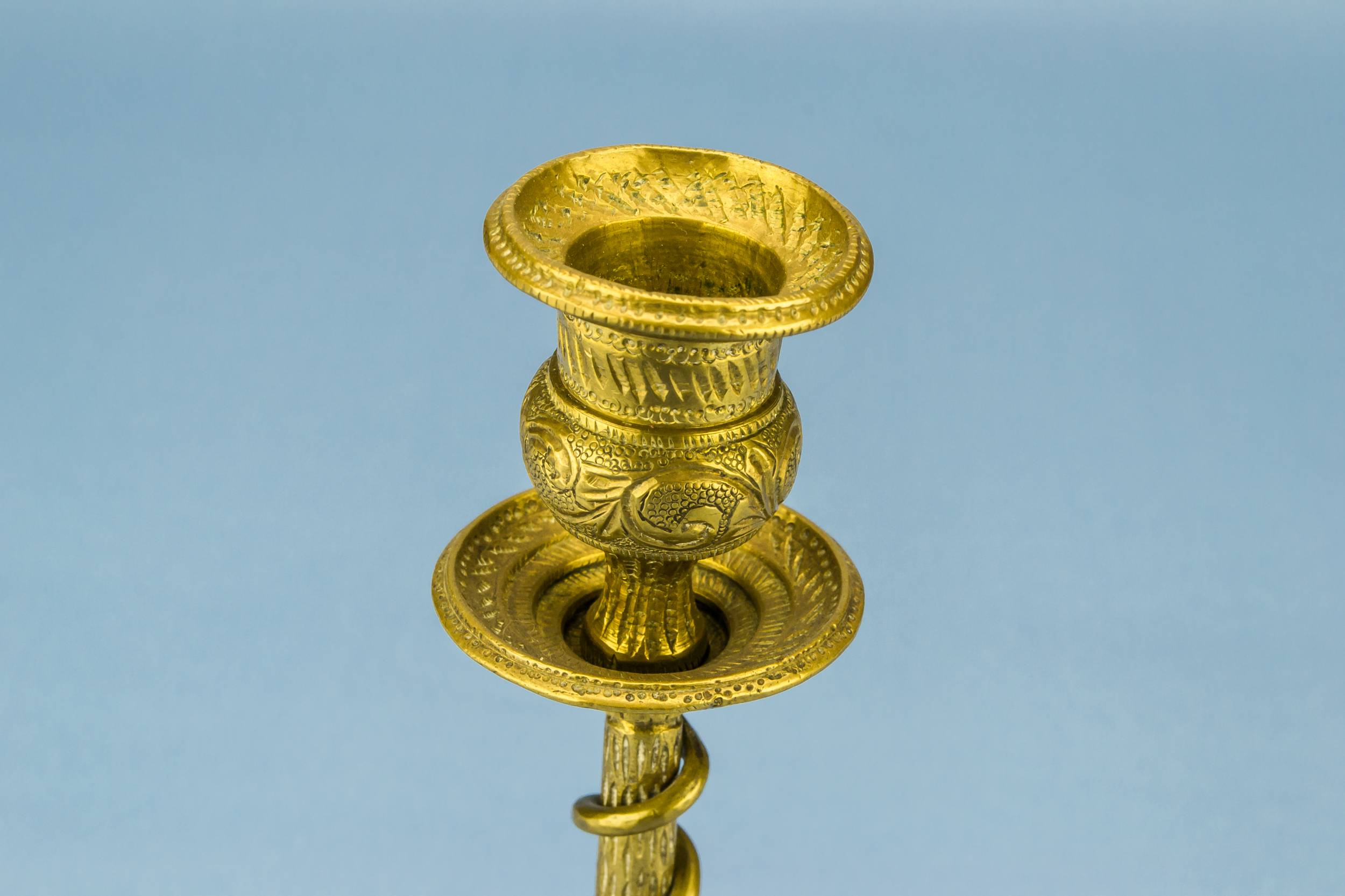 Brass Vintage Birds — 2 coiled brass candlesticks 2
