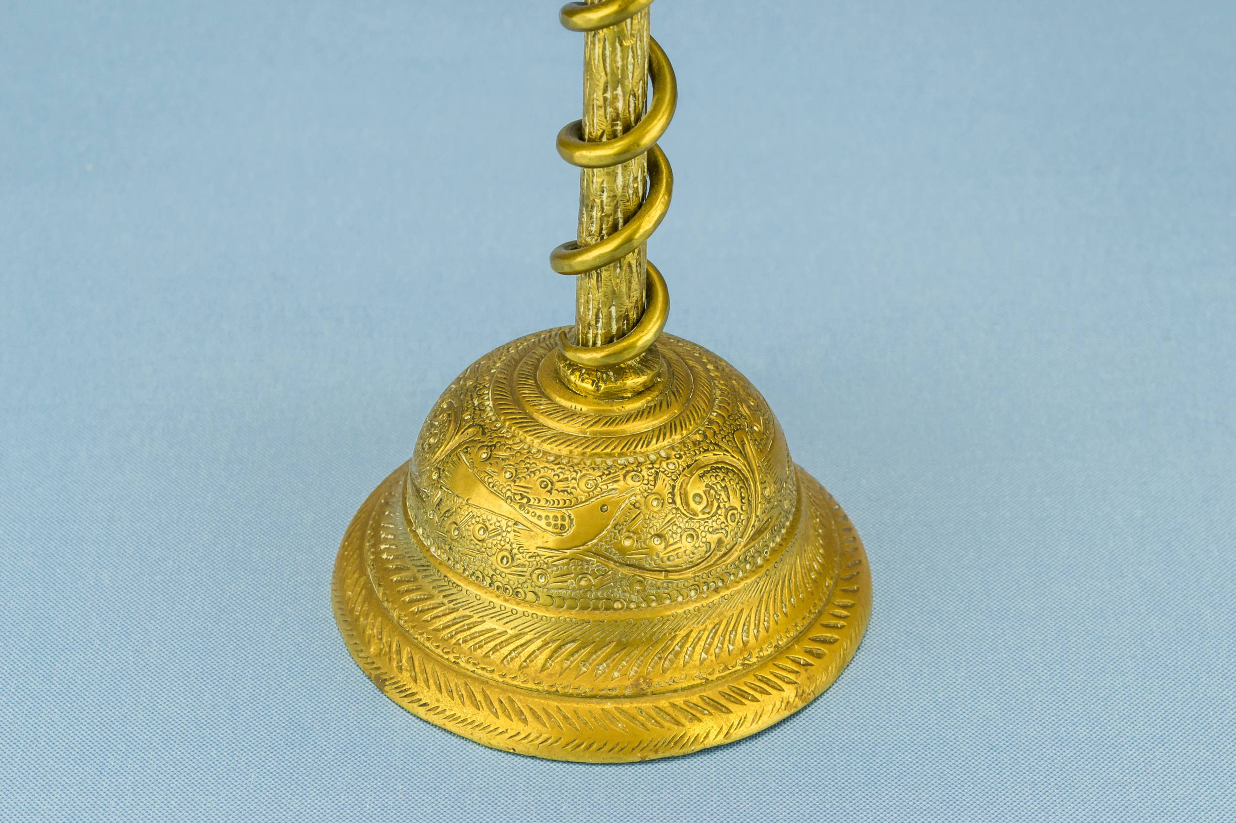 Brass Vintage Birds — 2 coiled brass candlesticks 1