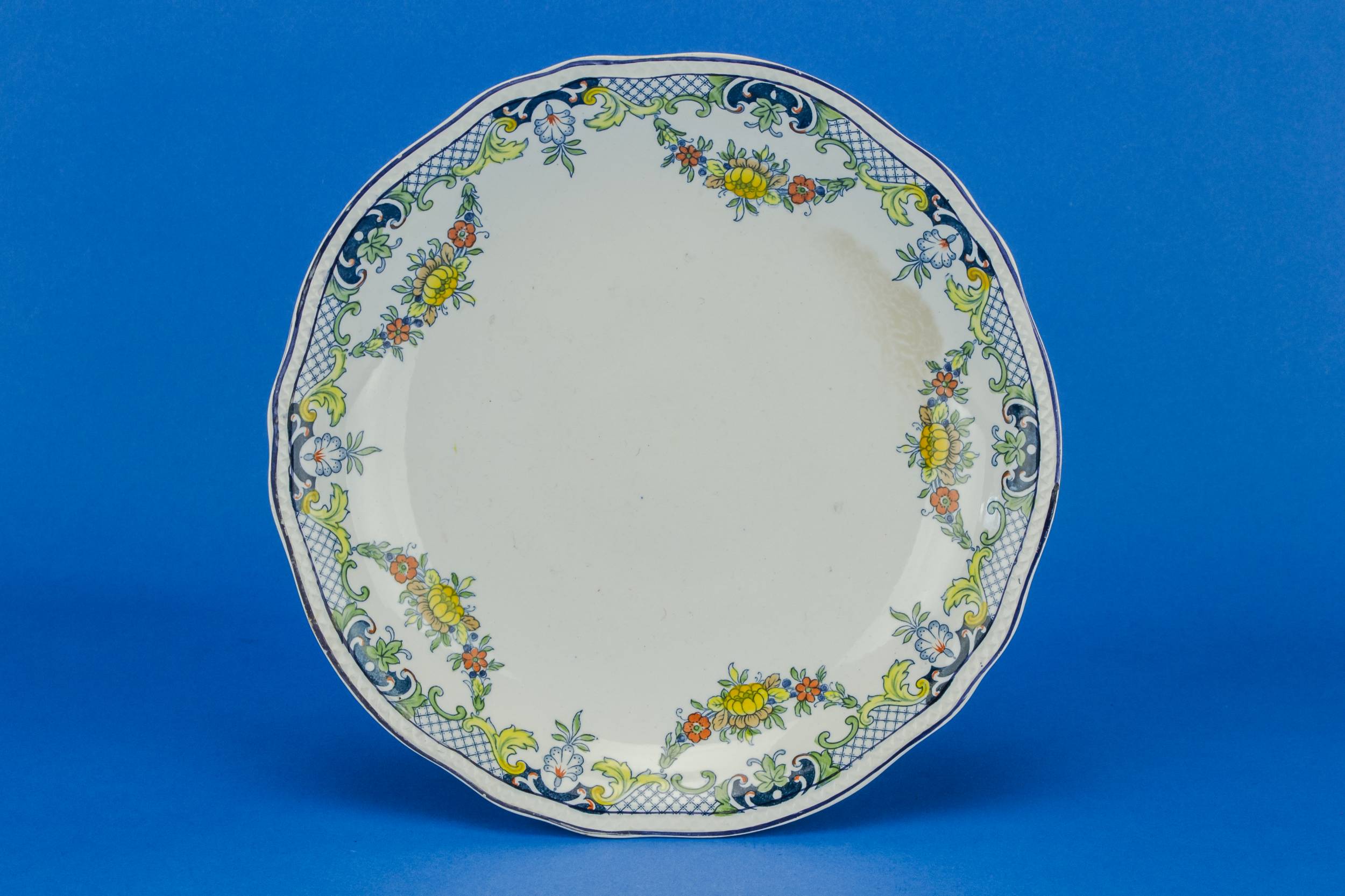 Attractive Antique Franz — Cake serving tazza in blue 1