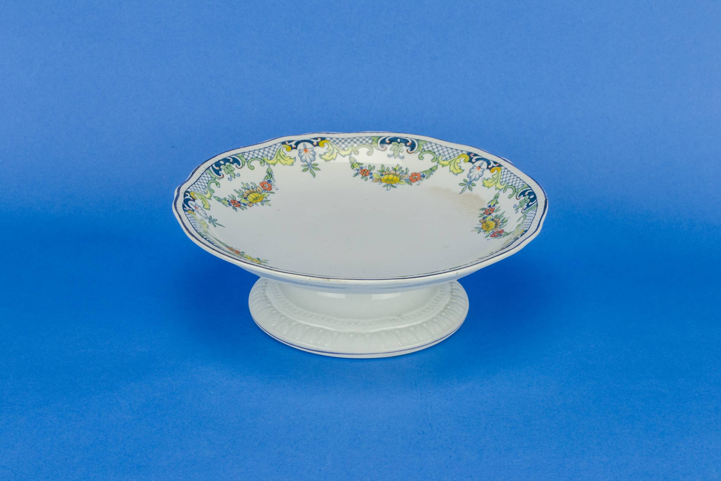 Attractive Antique Franz — Cake serving tazza in blue