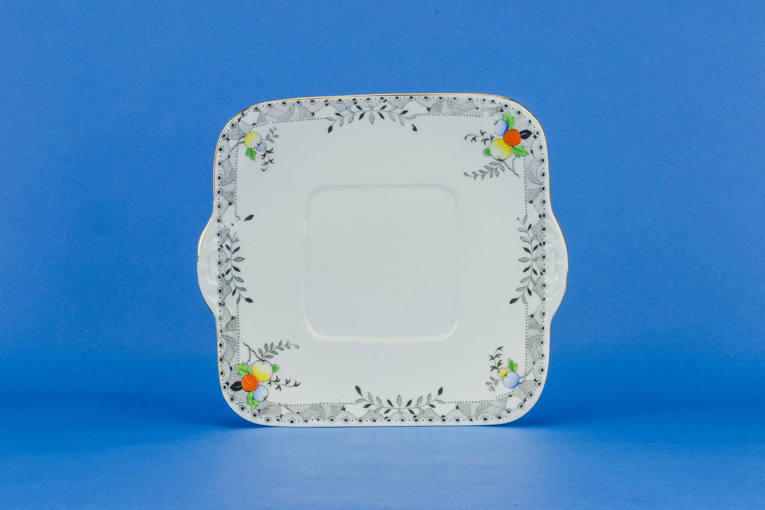 Vintage Porcelain Floral — Art Deco cake serving plate