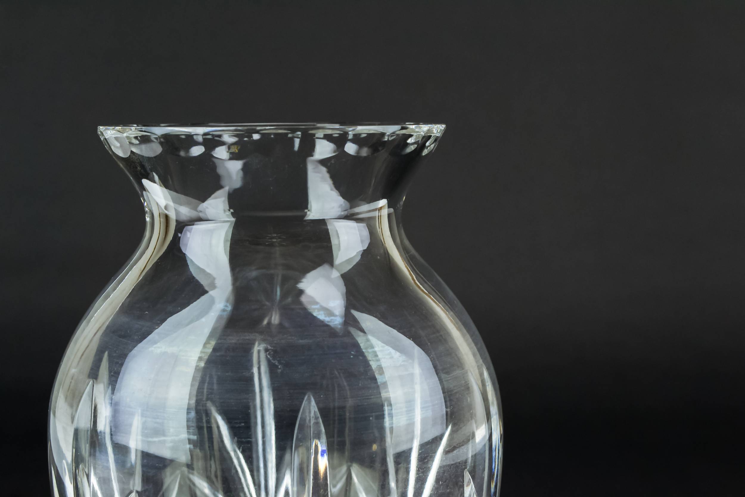 Clear Glass Diamond — Cut glass baluster vase 1