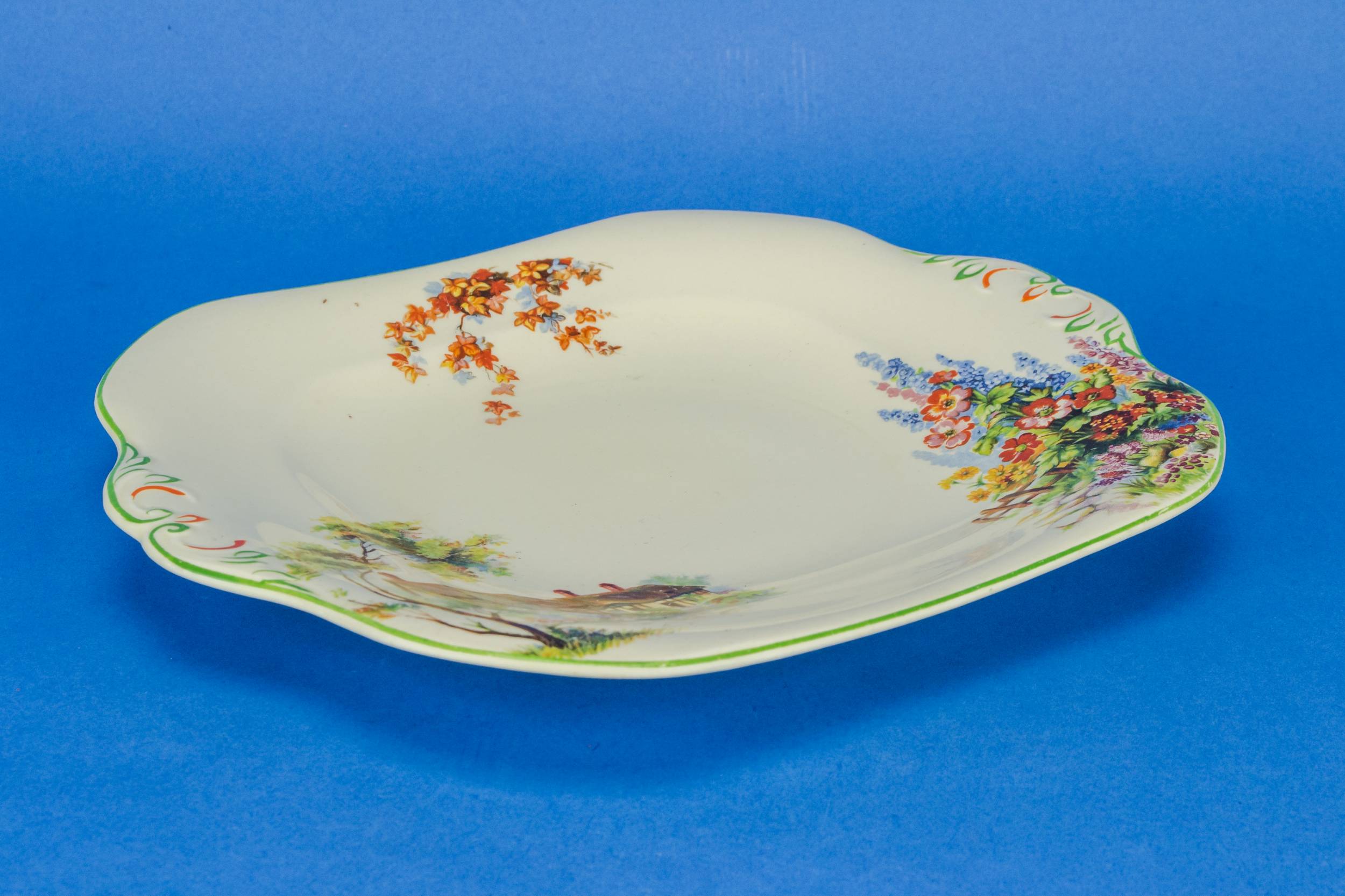 Colourful Vintage PLATE — Cake serving plate 2