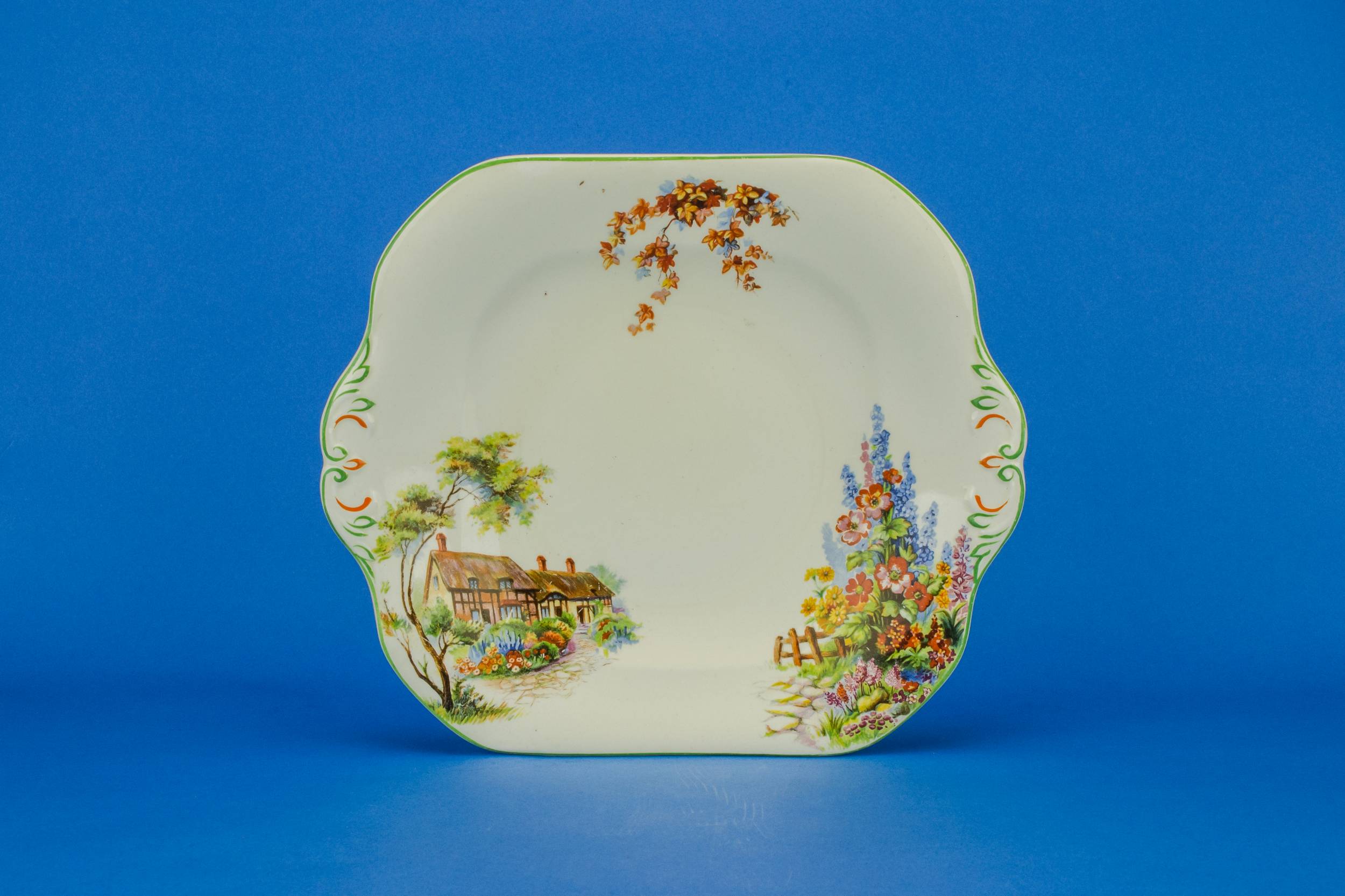 Colourful Vintage PLATE — Cake serving plate