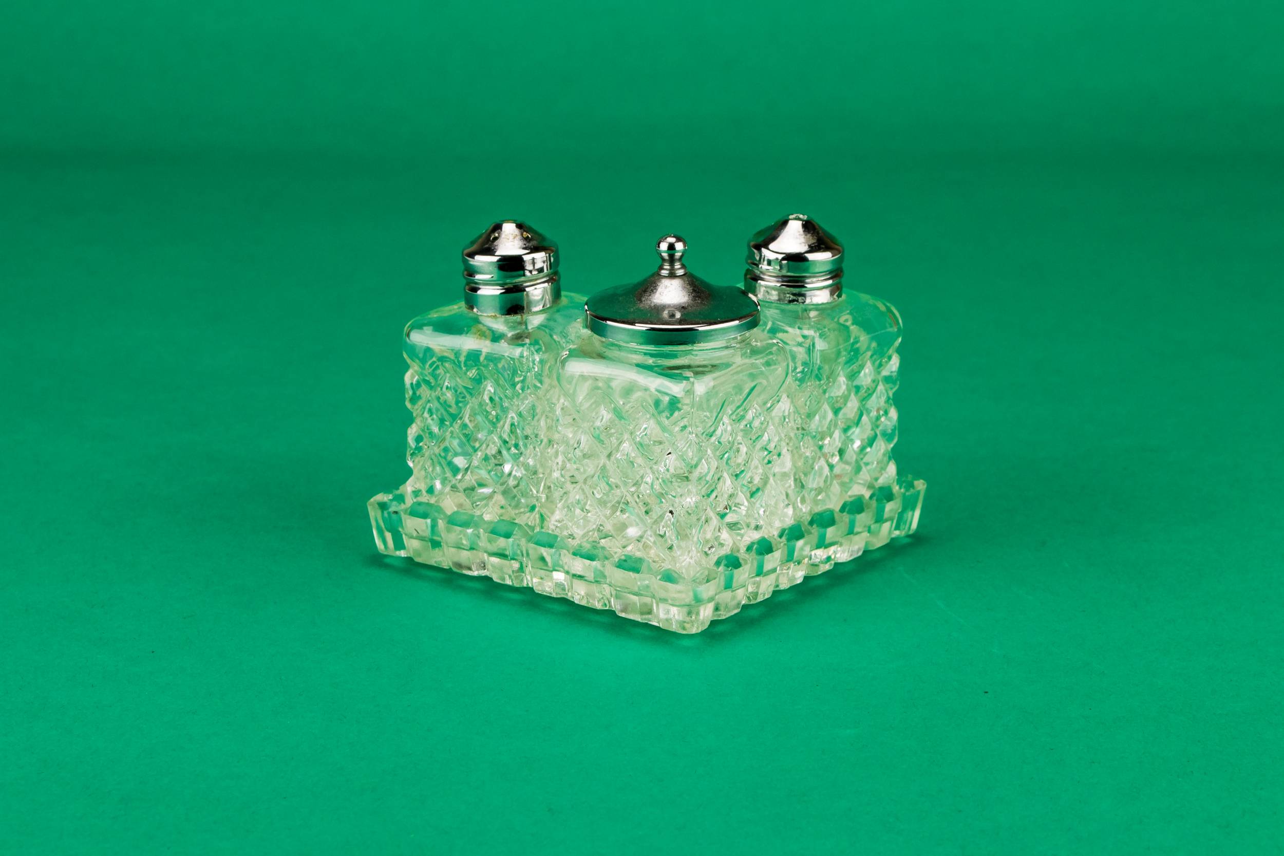 Vintage Charming SALT — Glass condiment set