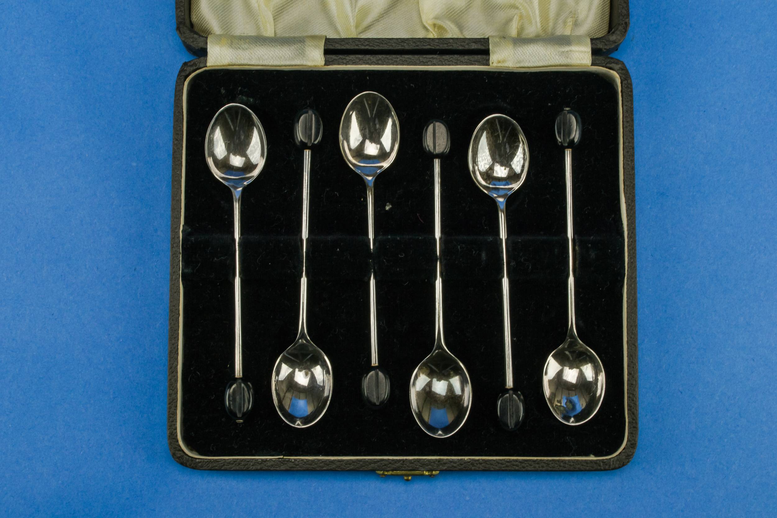 Silver Plated Metal — 6 coffee bean spoons 1