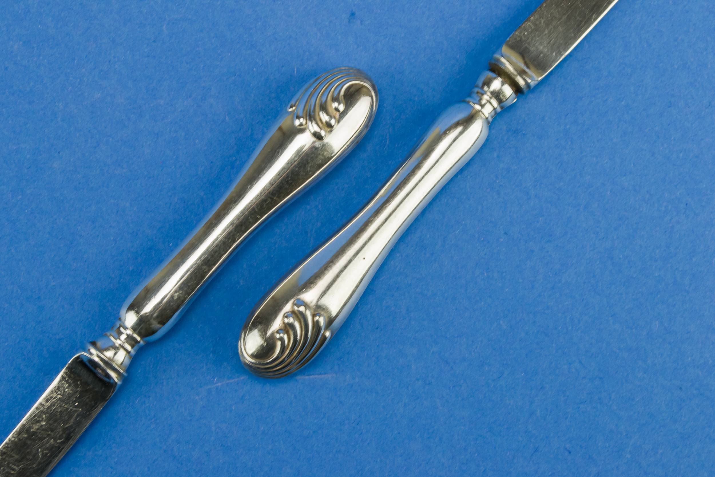 Silver Arts Crafts — 6 silver butter knives 1