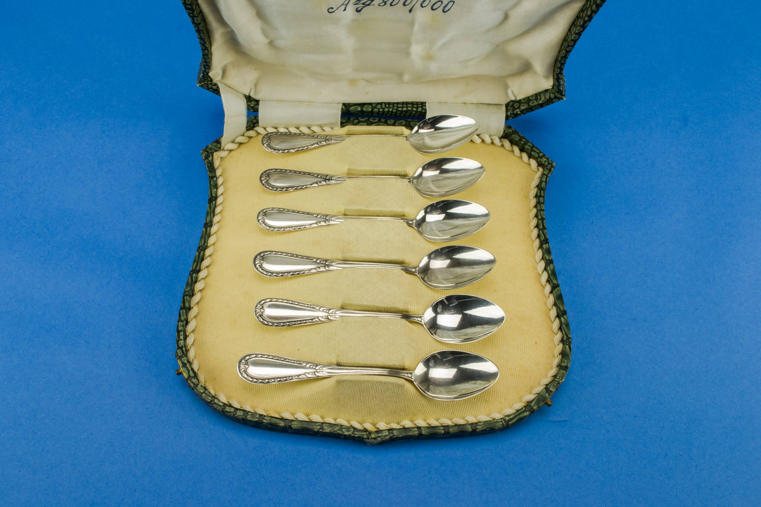Antique Neo-classical Silver — 6 silver coffee spoons 1