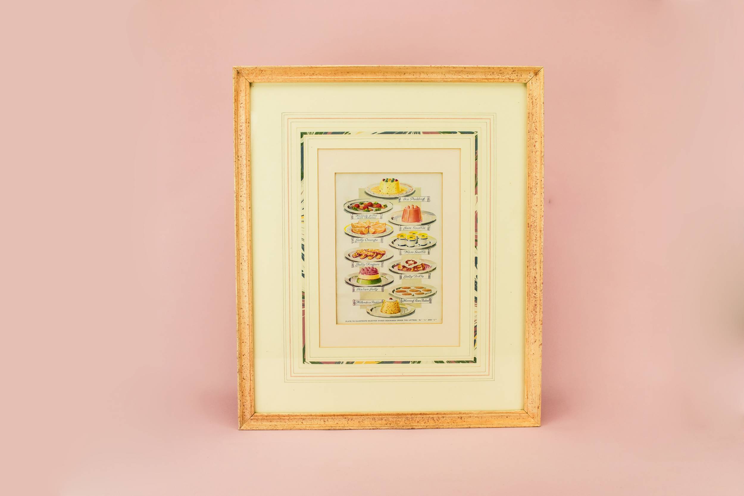 Dinner Dessert Illustration — Framed food illustration