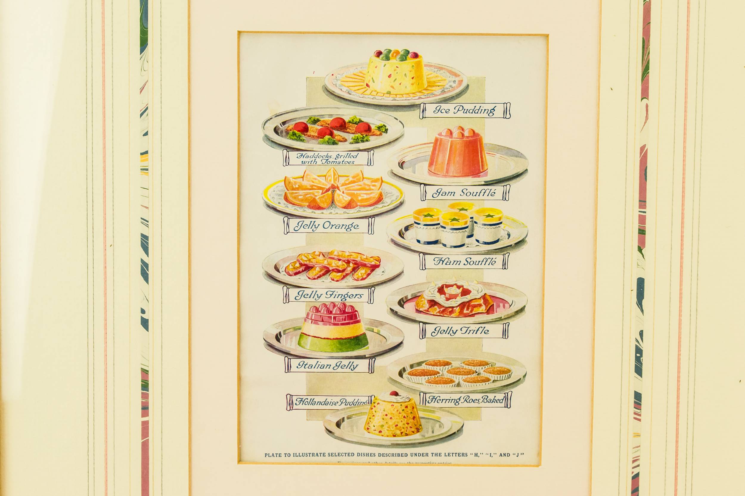 Dinner Dessert Illustration — Framed food illustration 1