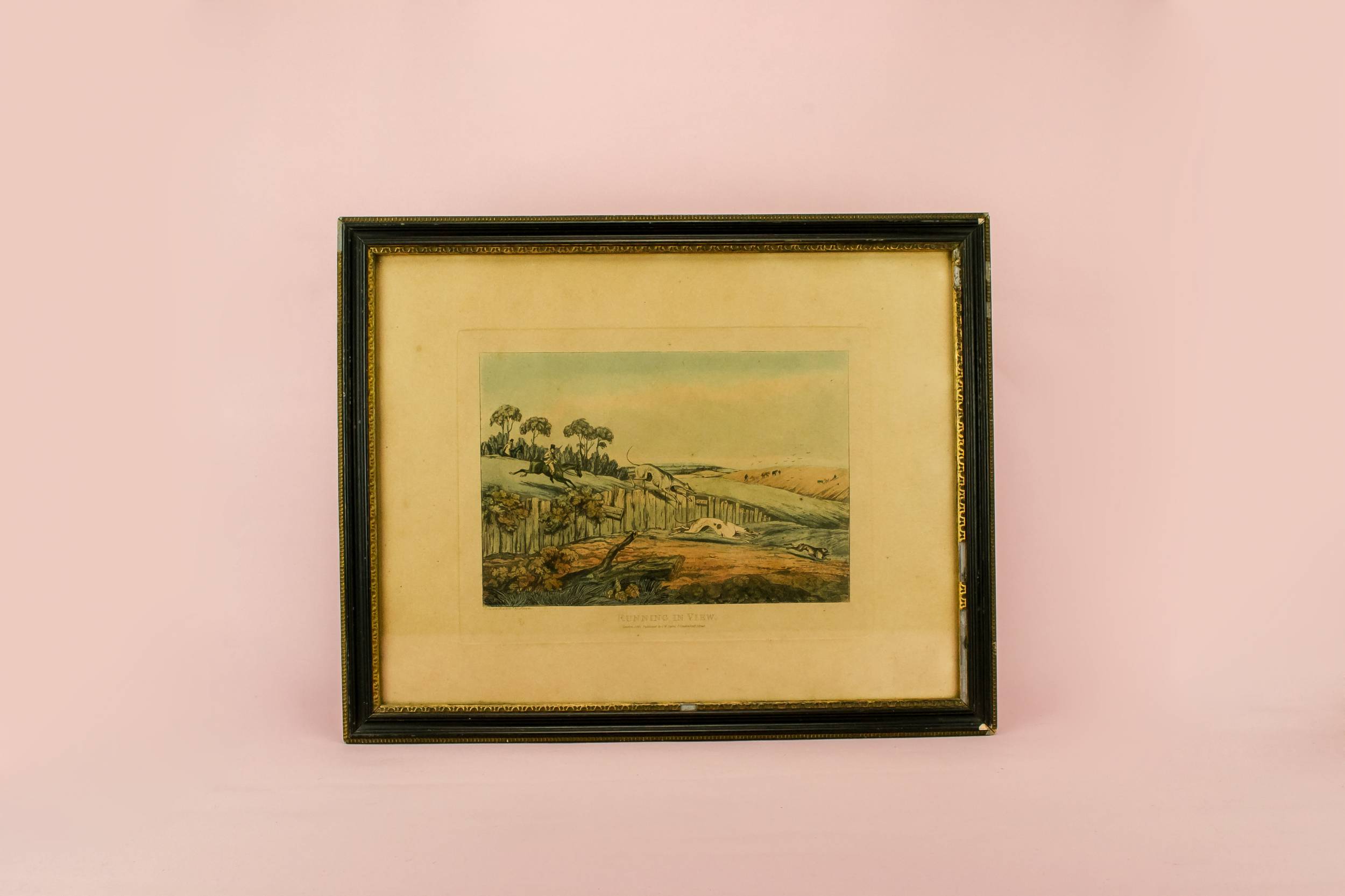Victorian Hunting Print — Hounds chasing a hare print