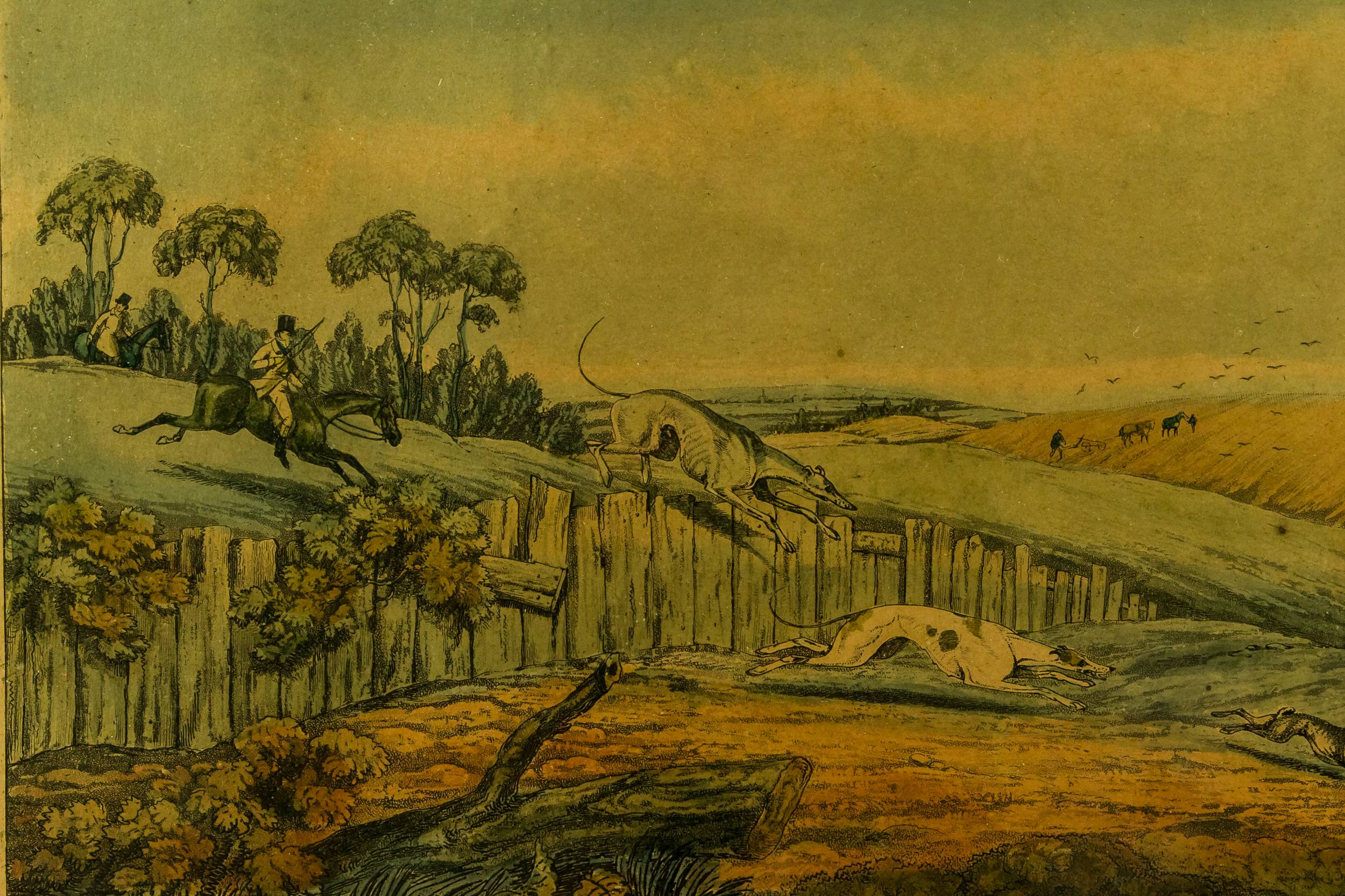 Victorian Hunting Print — Hounds chasing a hare print 2