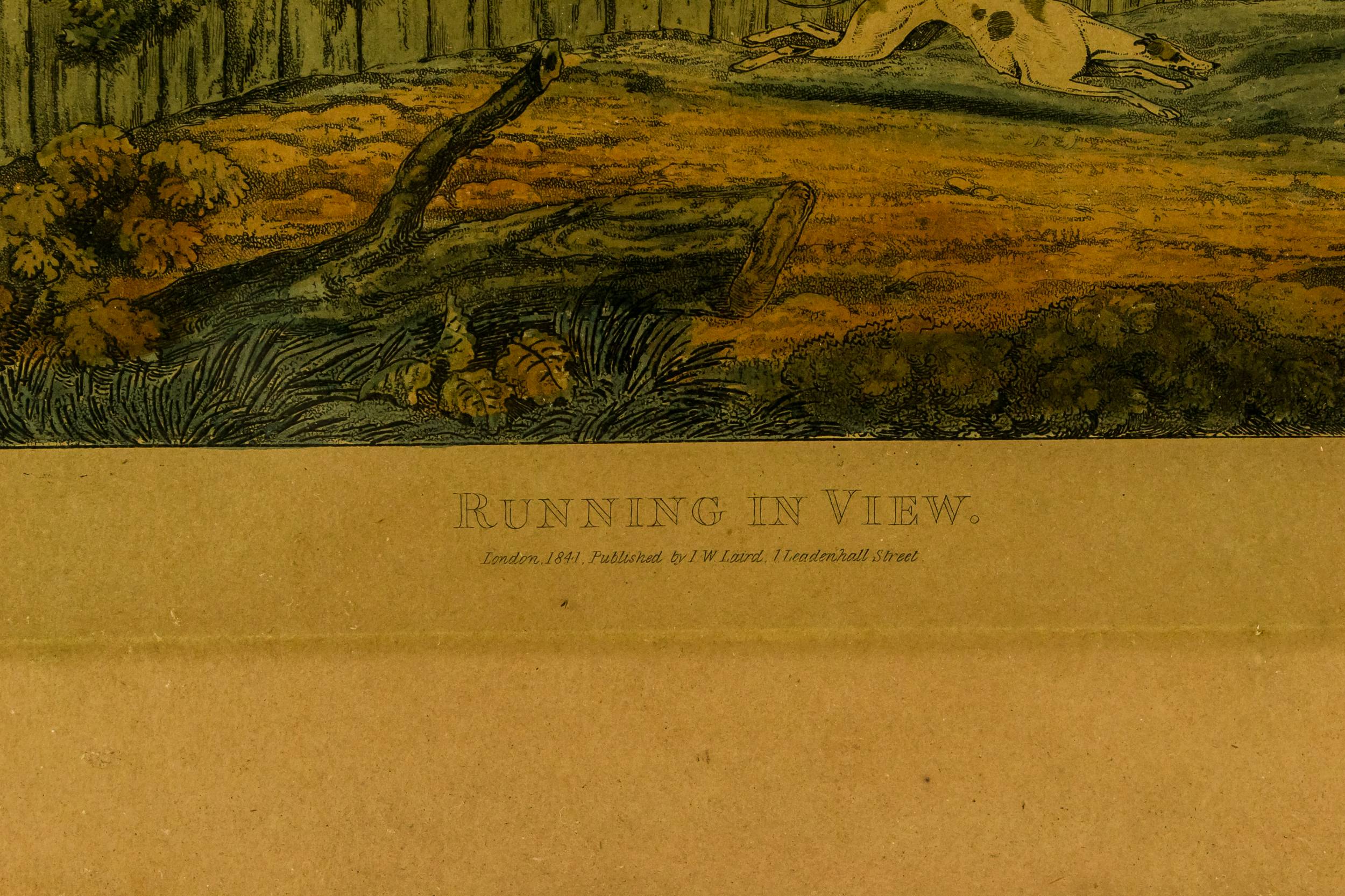 Victorian Hunting Print — Hounds chasing a hare print 3