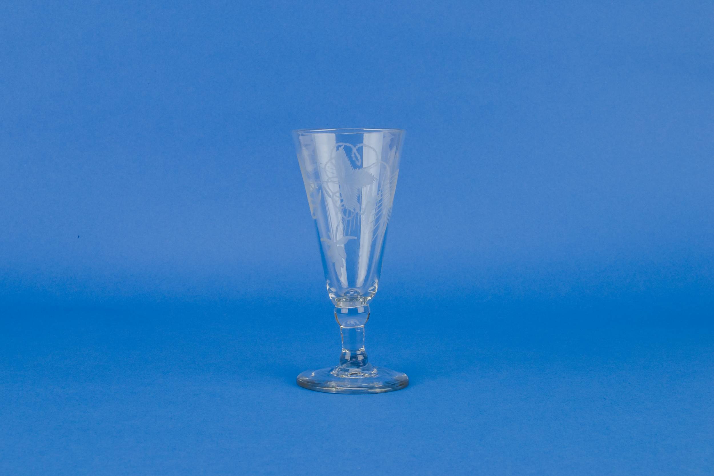 Ale or Champagne — Engraved hops flute glass
