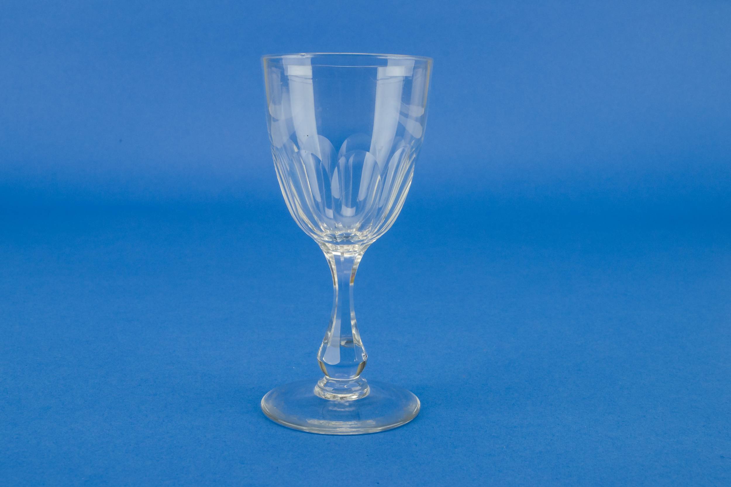 Clear Victorian Panelled — Panel cut dessert wine glass