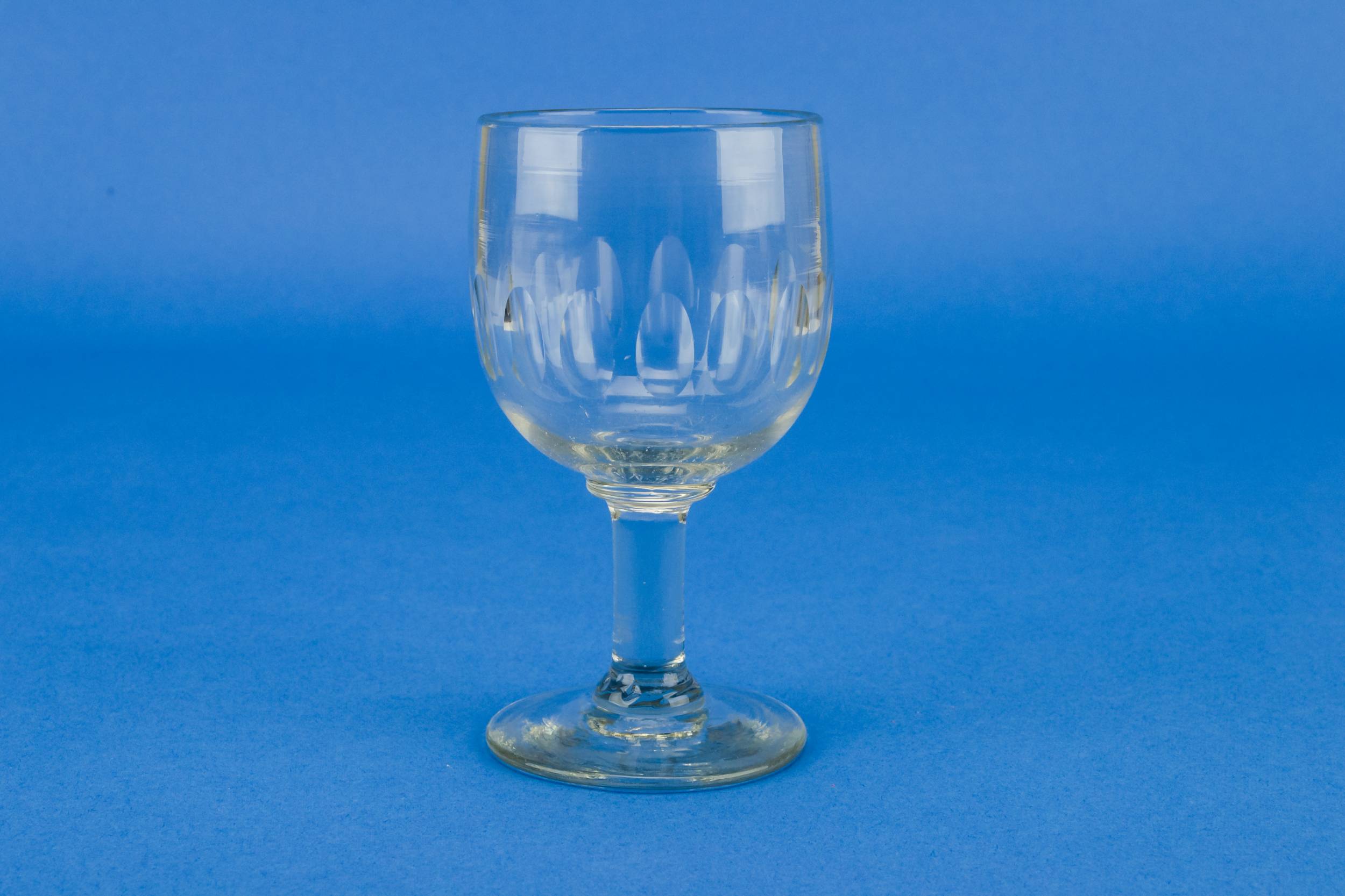 Victorian Clear Panelled — Large port glass