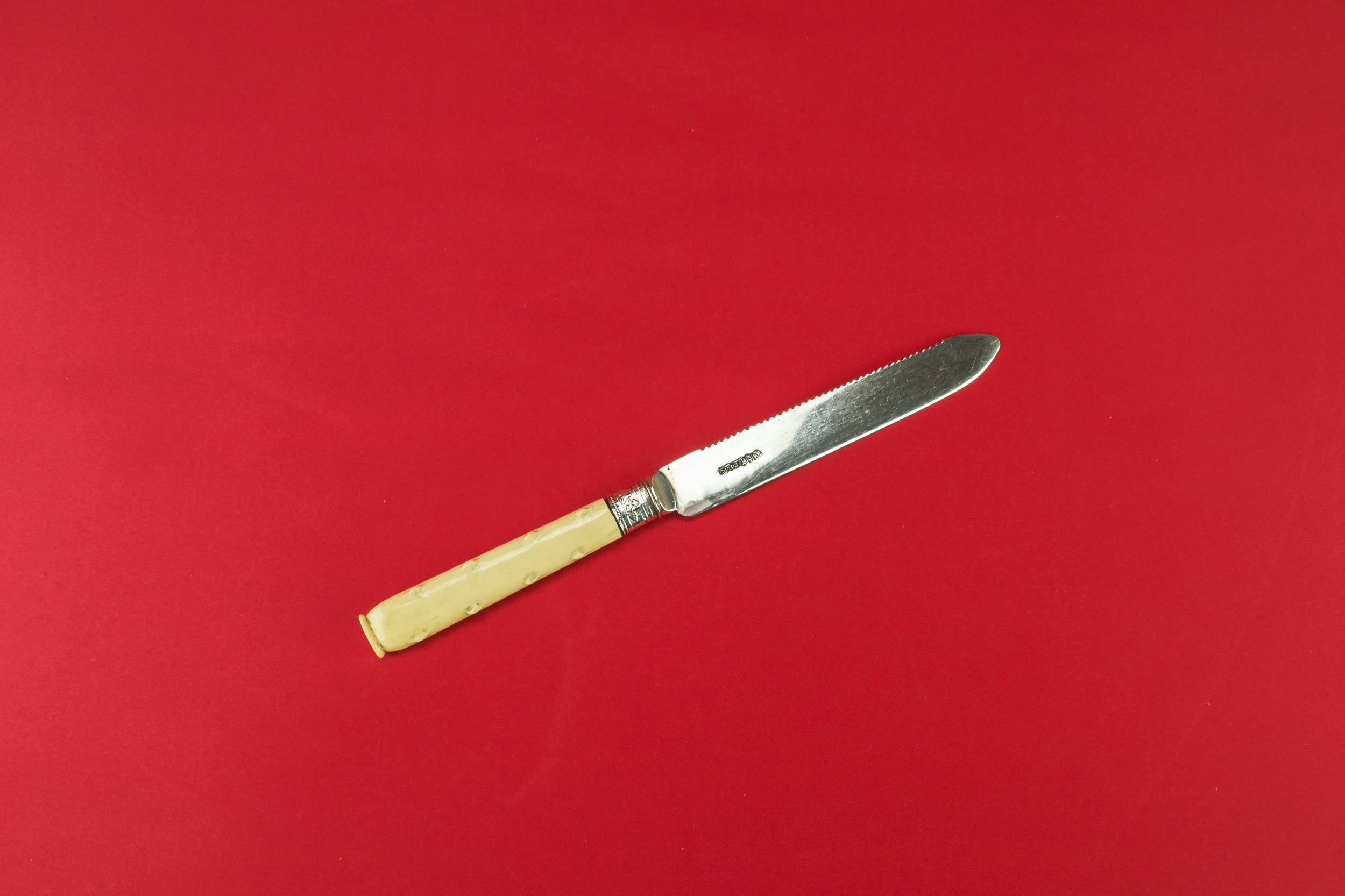 High Victorian Plastic — Silver plated bread knife