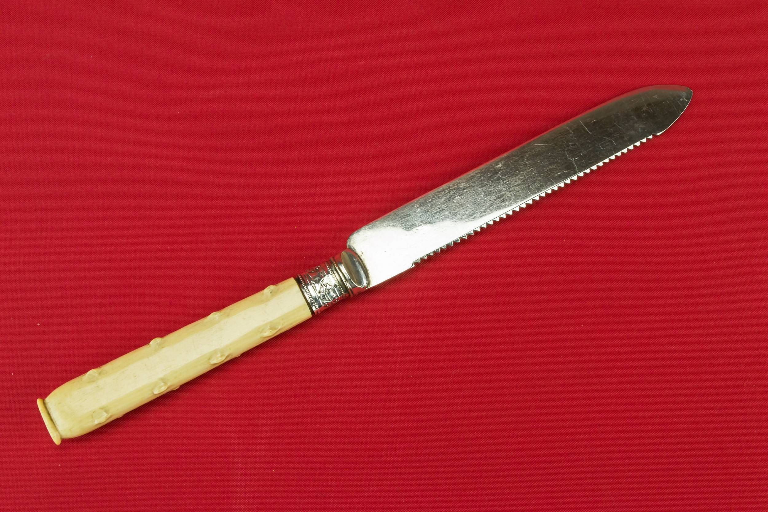 High Victorian Plastic — Silver plated bread knife 1