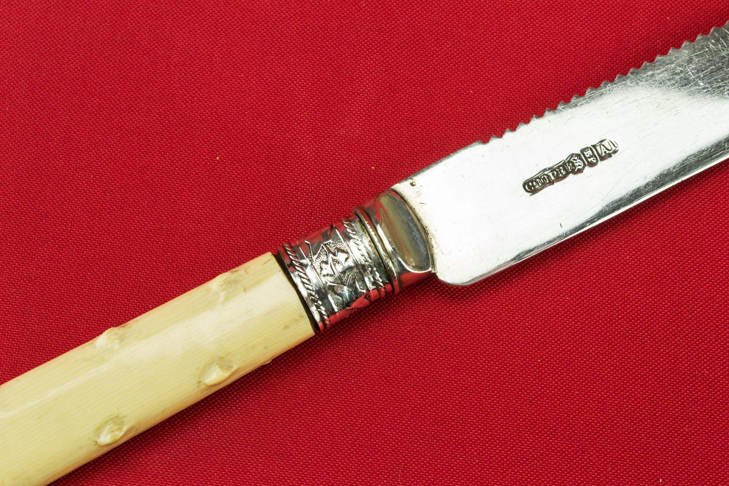 High Victorian Plastic — Silver plated bread knife 2