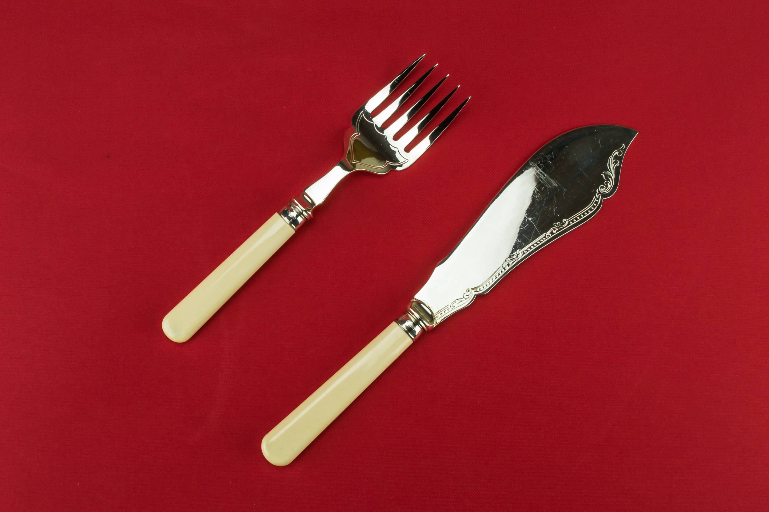 Silver Vintage DINNER — Dining cutlery canteen for 6 1