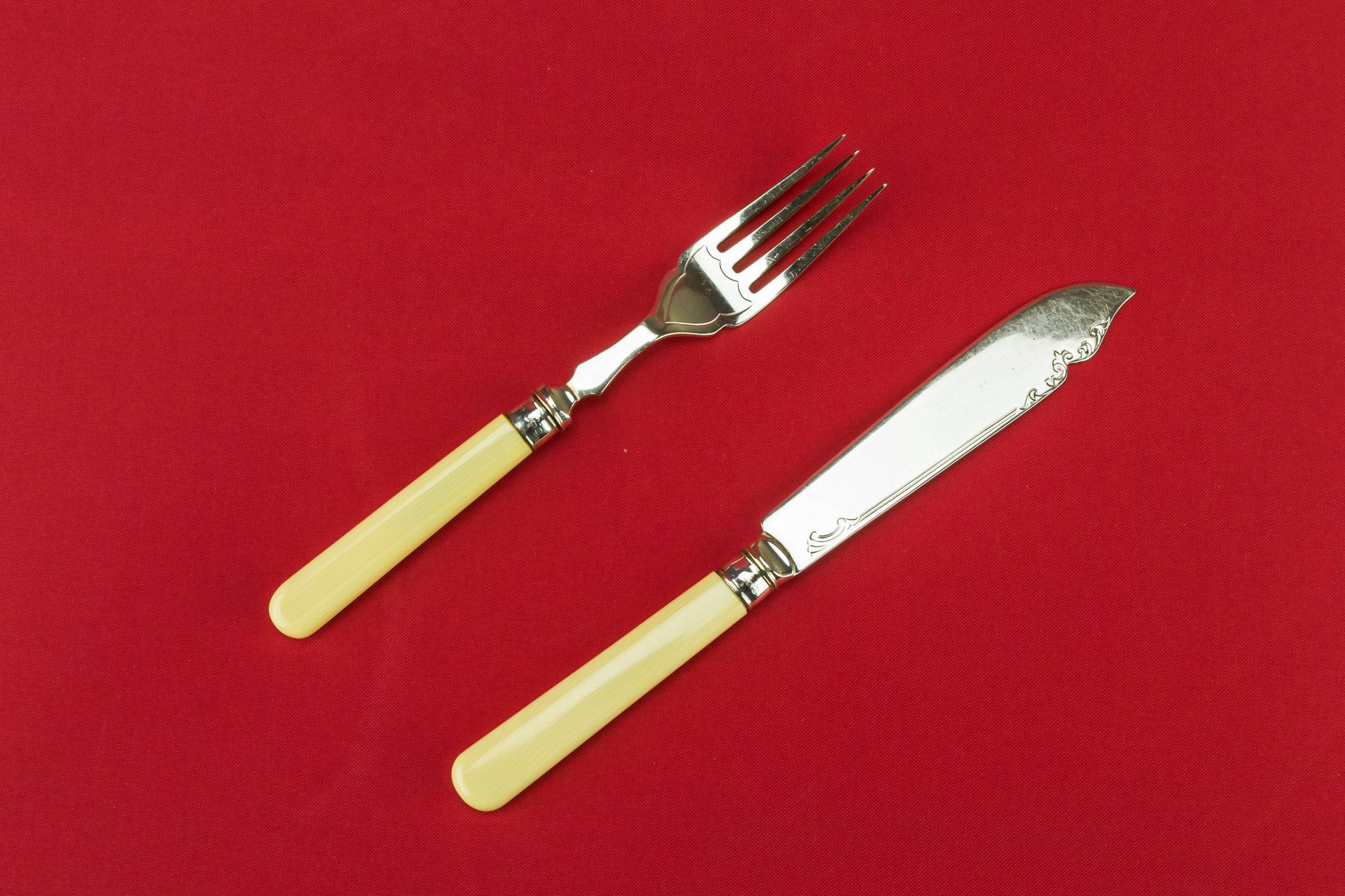 Silver Vintage DINNER — Dining cutlery canteen for 6 2