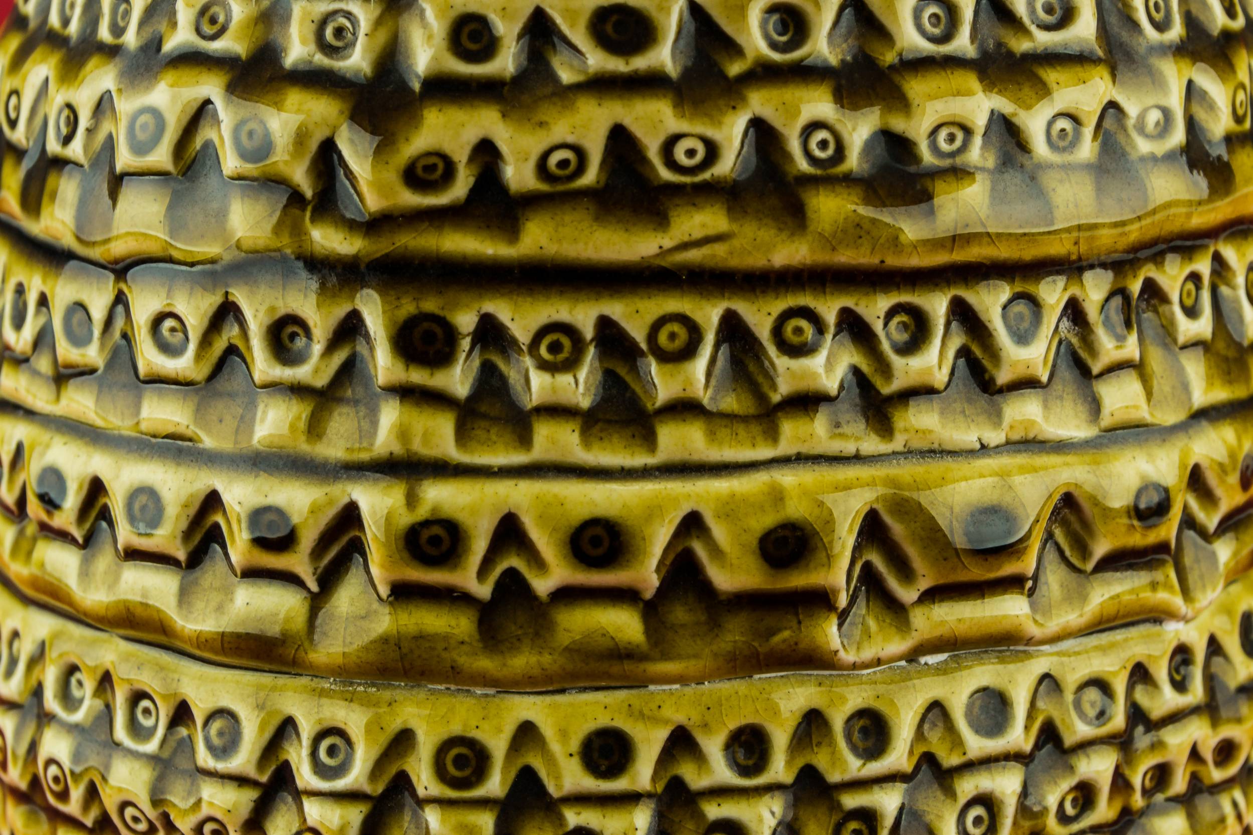 Modernist Ceramic LAMP — Beehive yellow lamp 1