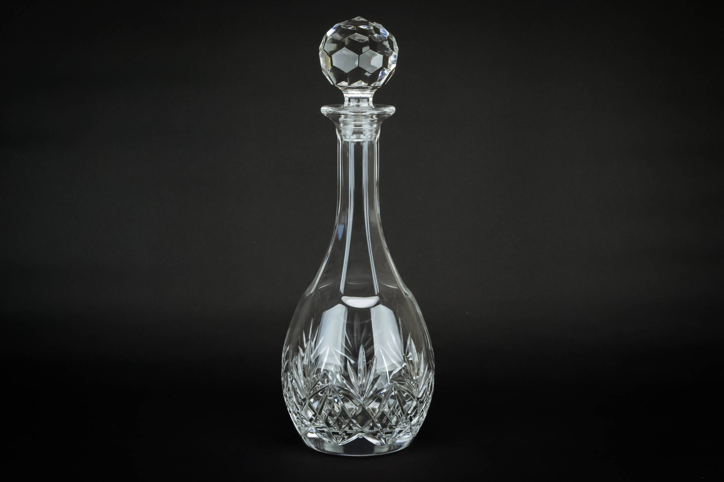 Tall Cut Glass — Tall cut glass wine decanter