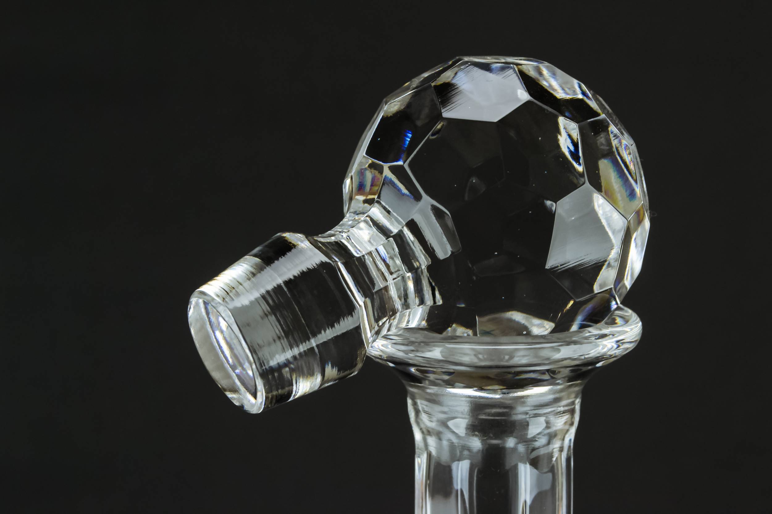 Tall Cut Glass — Tall cut glass wine decanter 1