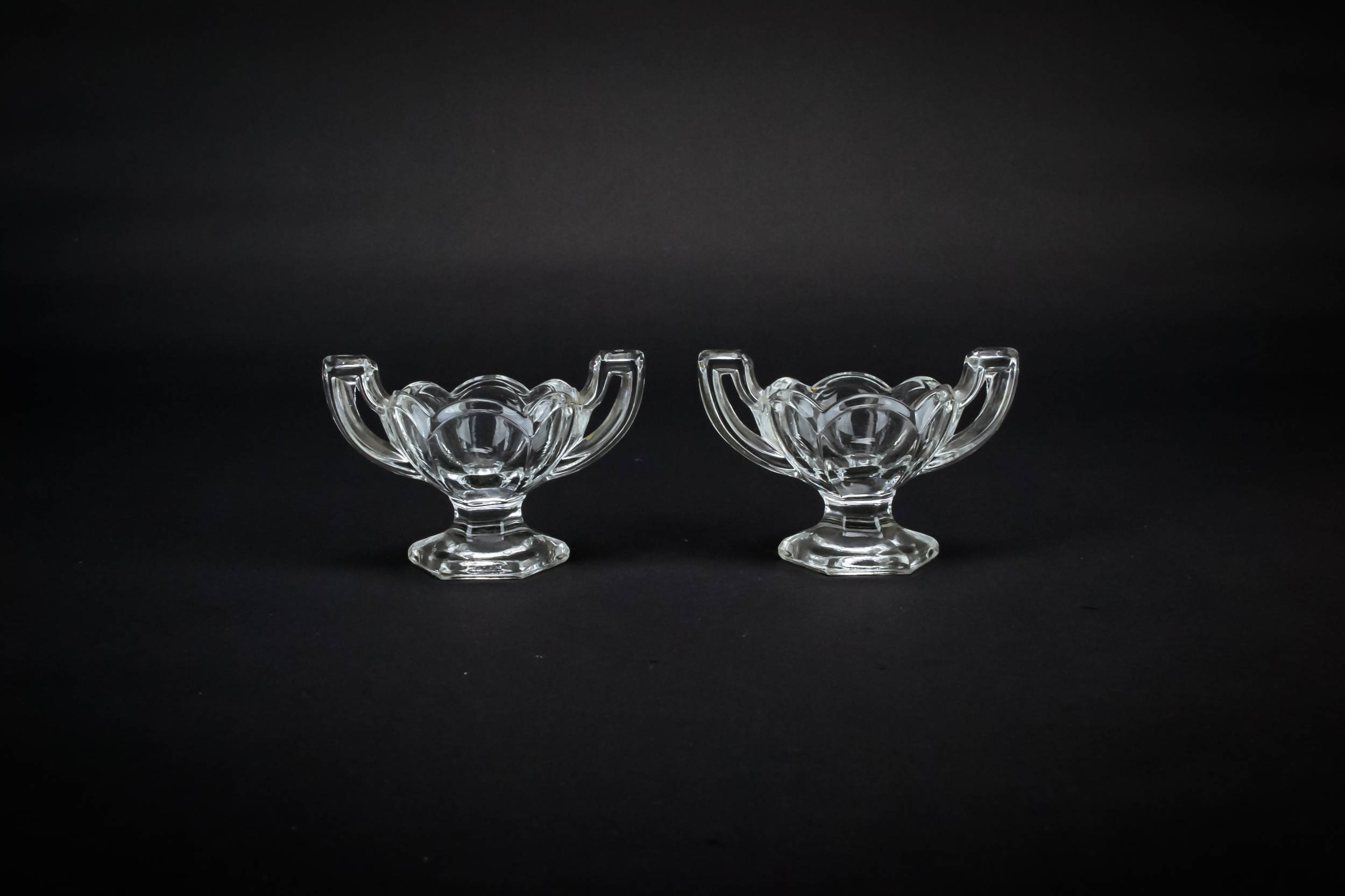 Elegant Antique SALT — 2 glass salt cellars