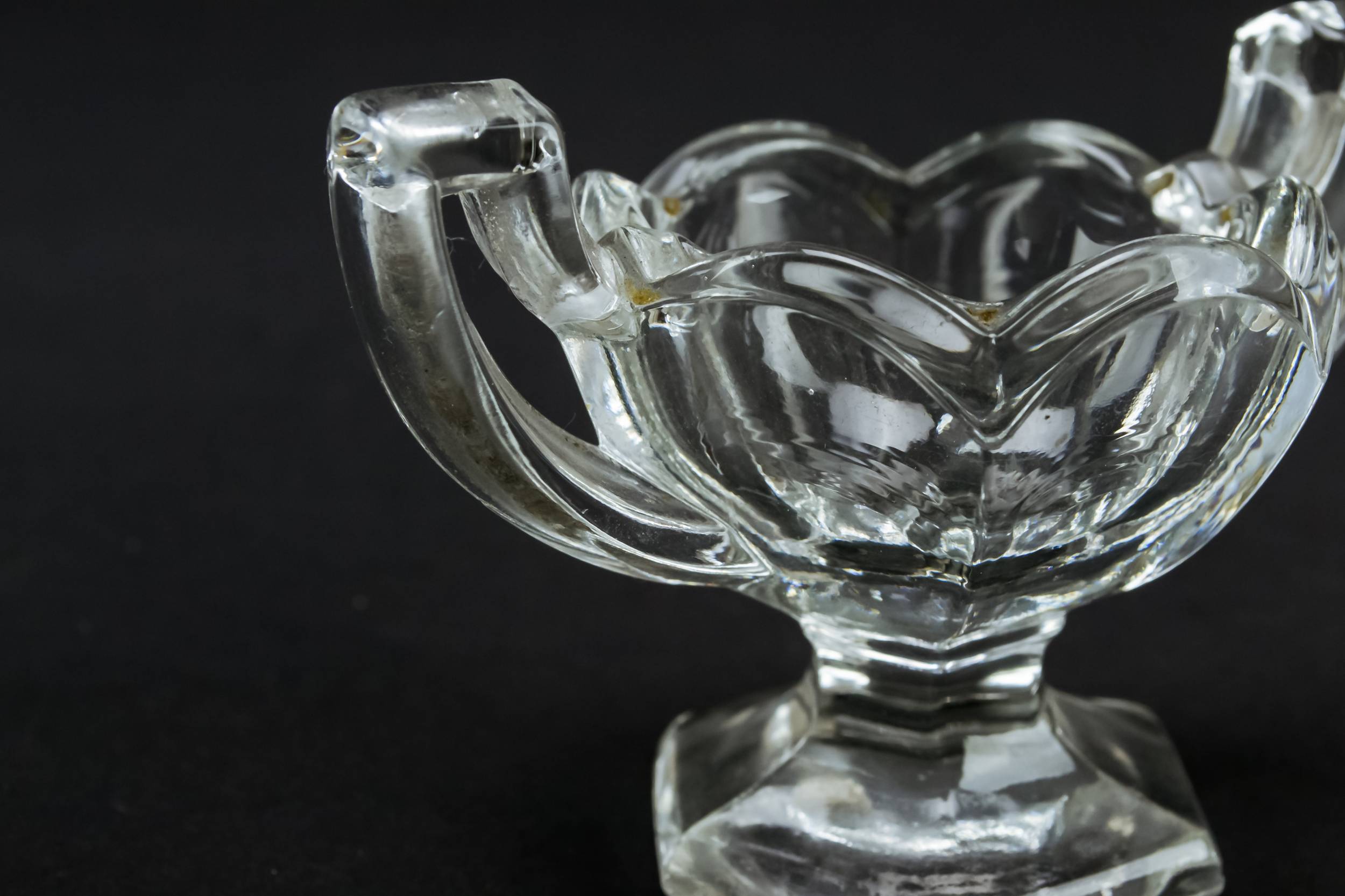 Elegant Antique SALT — 2 glass salt cellars 1