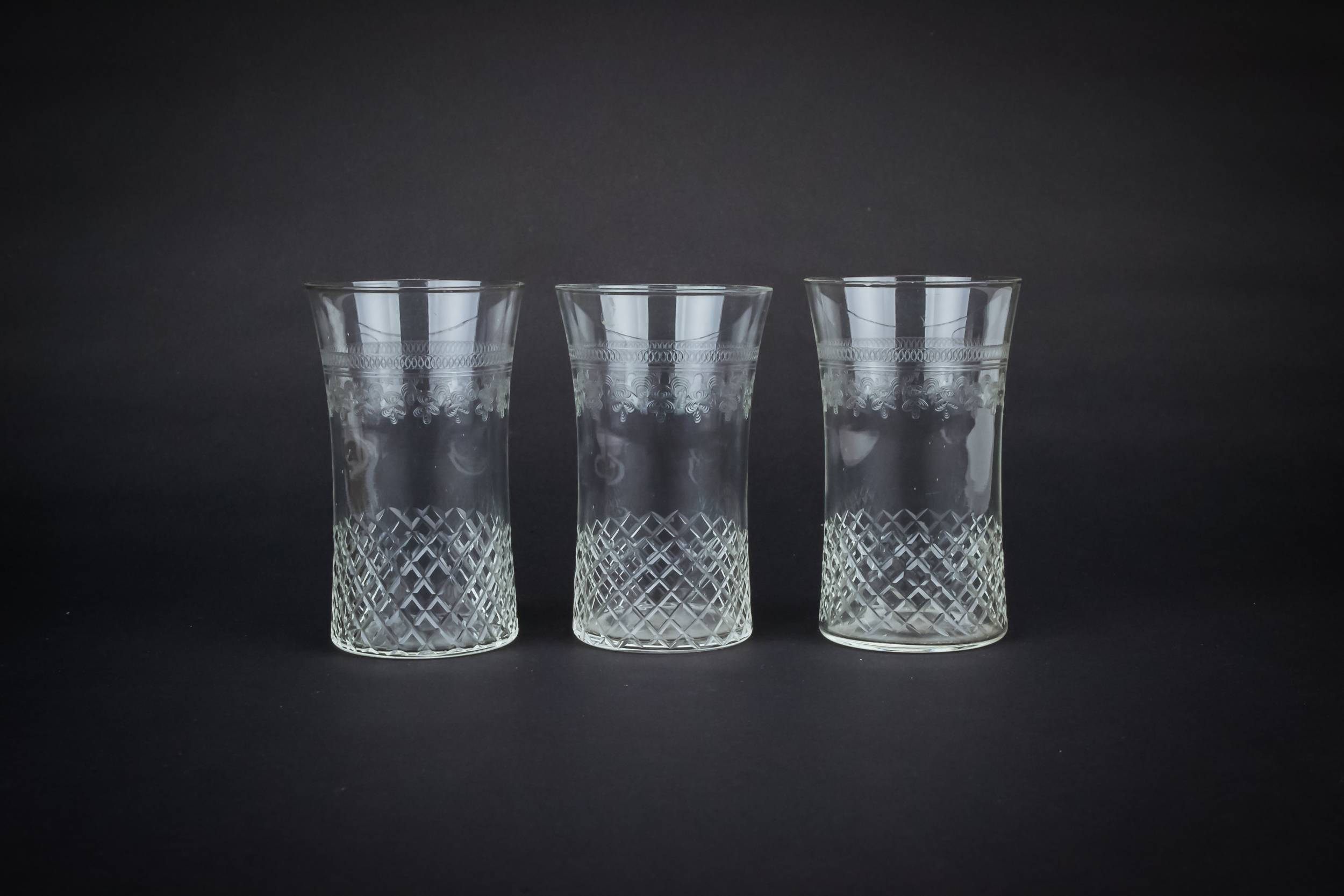 Clear Retro Sherry — 3 elegant port glass