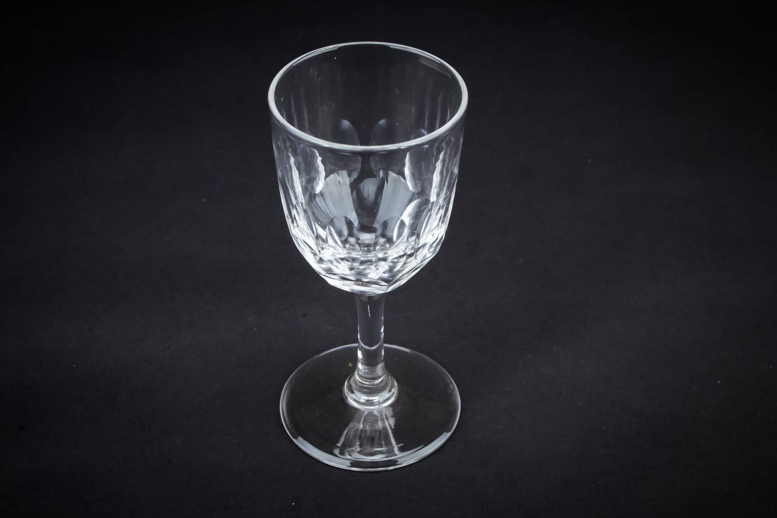 Clear Victorian Panelled — 4 dessert wine glasses 1