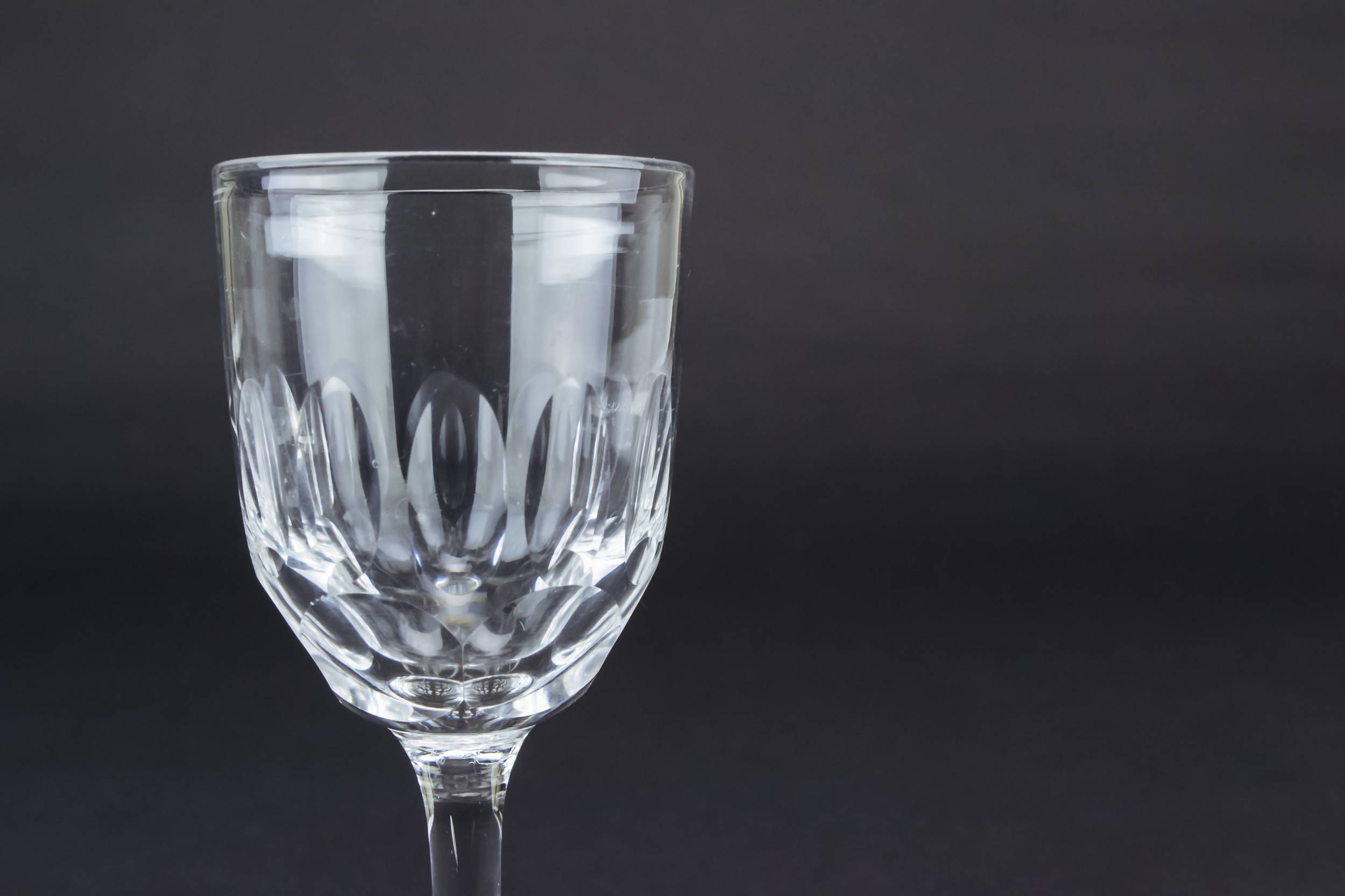 Clear Victorian Panelled — 4 dessert wine glasses 2