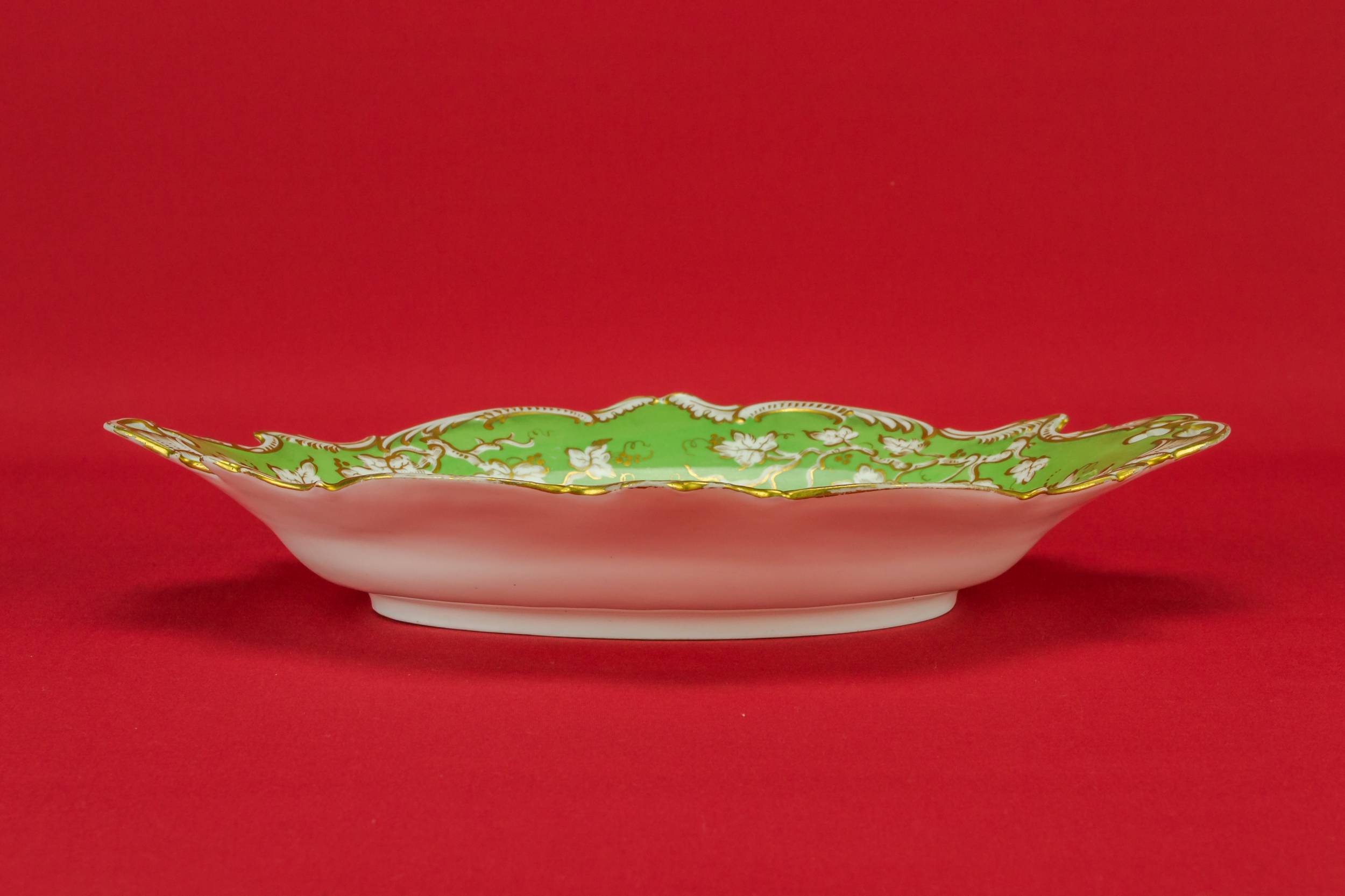 Elegant Porcelain BOWL — Green serving bowl 1