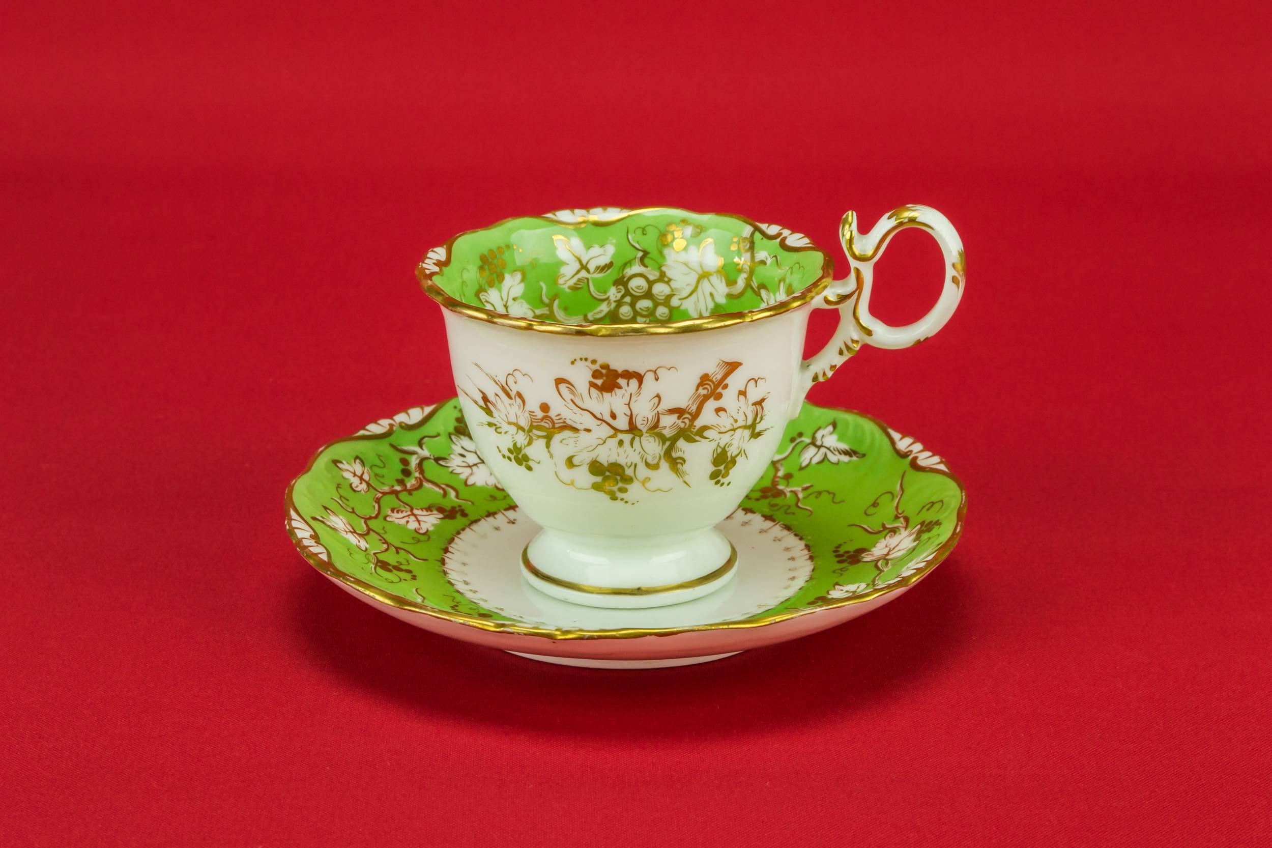 Persons Antique Porcelain — Green coffee set for 6