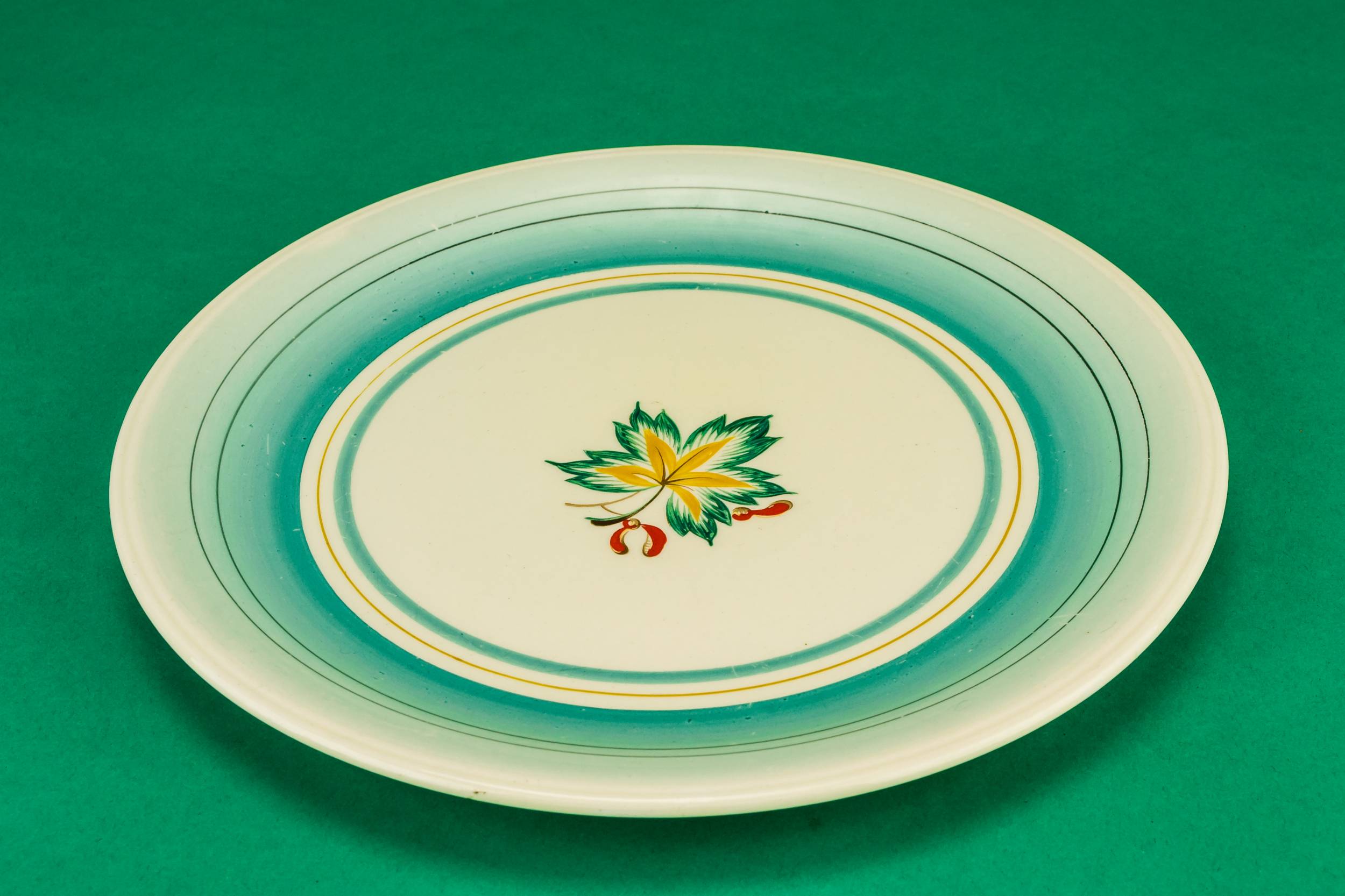 Beautiful Vintage Grindley — 6 green dinner plates 1