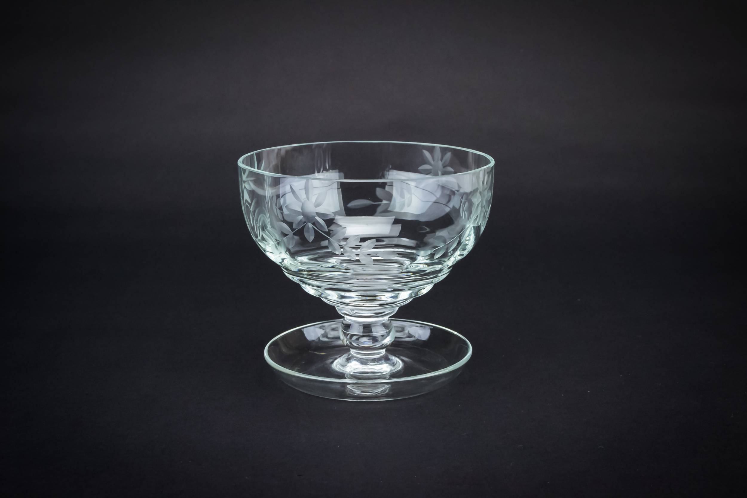 Clear Cut Glass — 3 champagne glass saucers