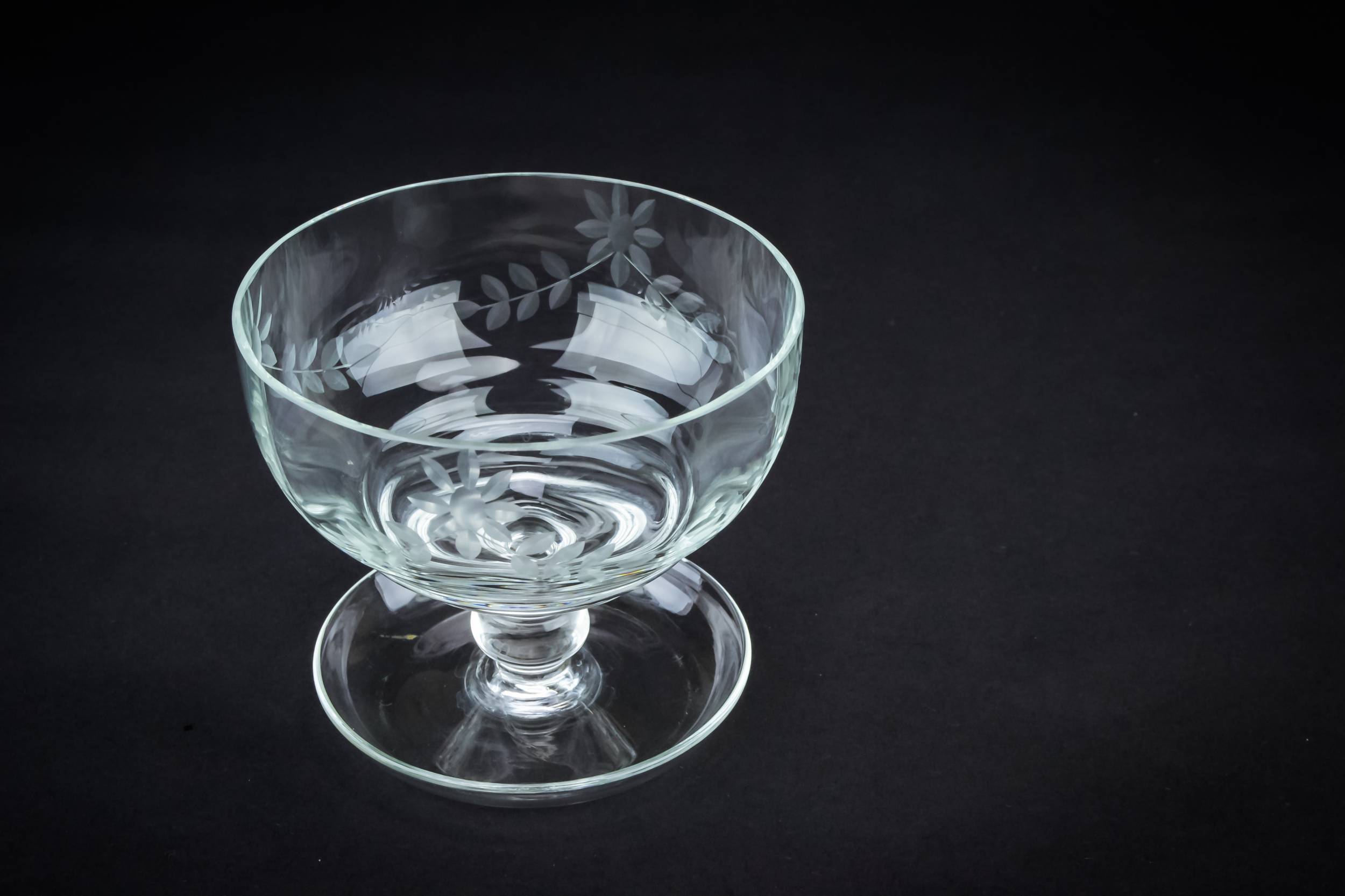 Clear Cut Glass — 3 champagne glass saucers 2
