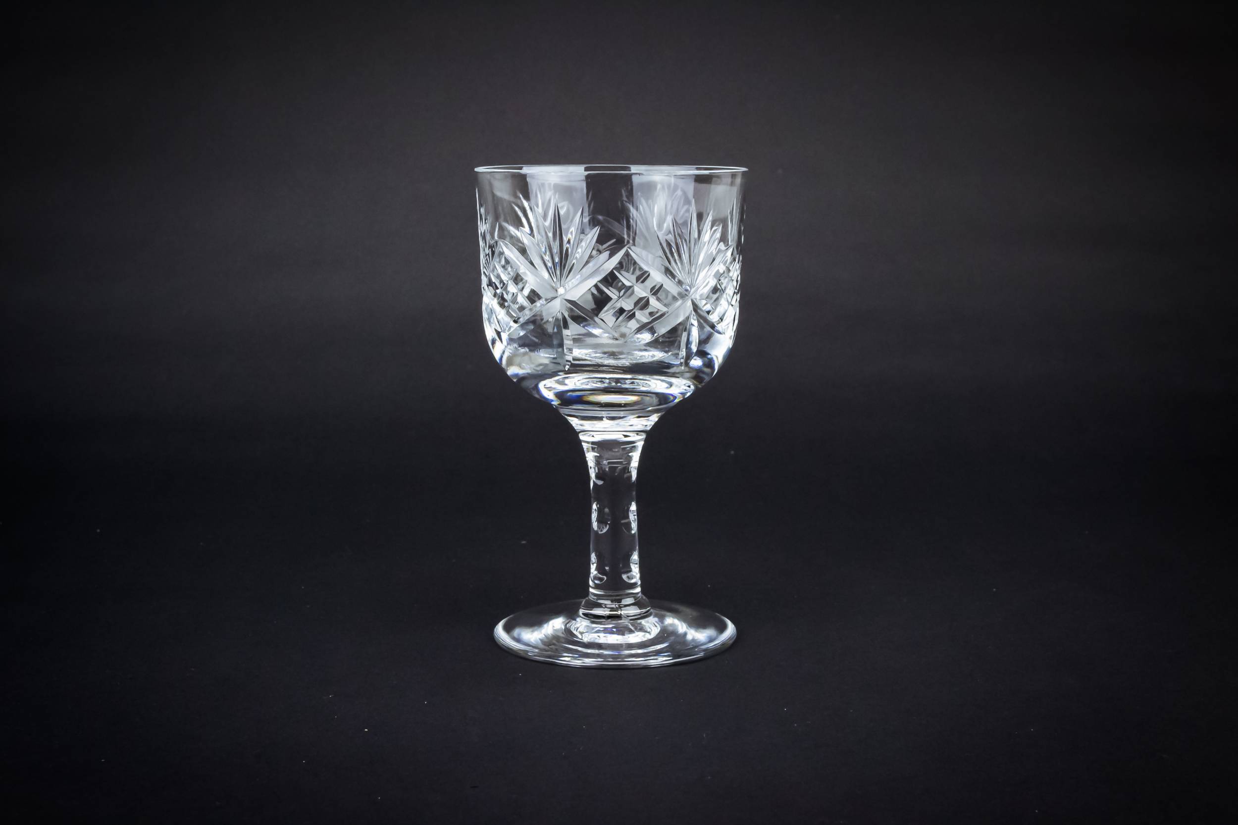 Clear Vintage Diamond — 6 wine glasses
