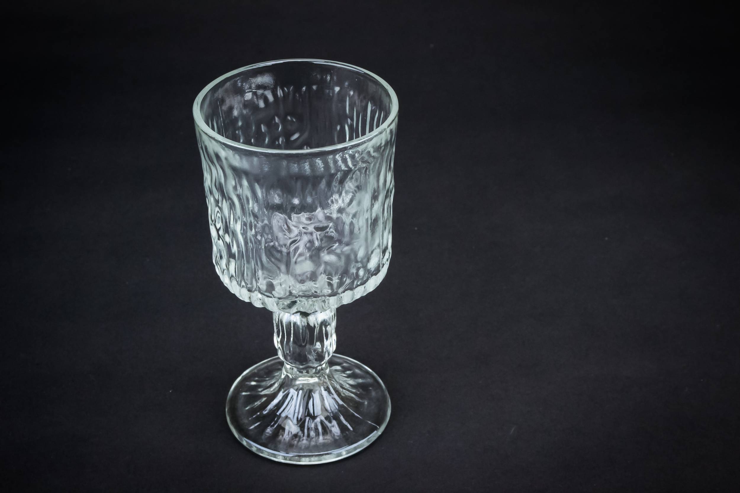 Clear Retro Dessert — 6 frosted wine glasses 3