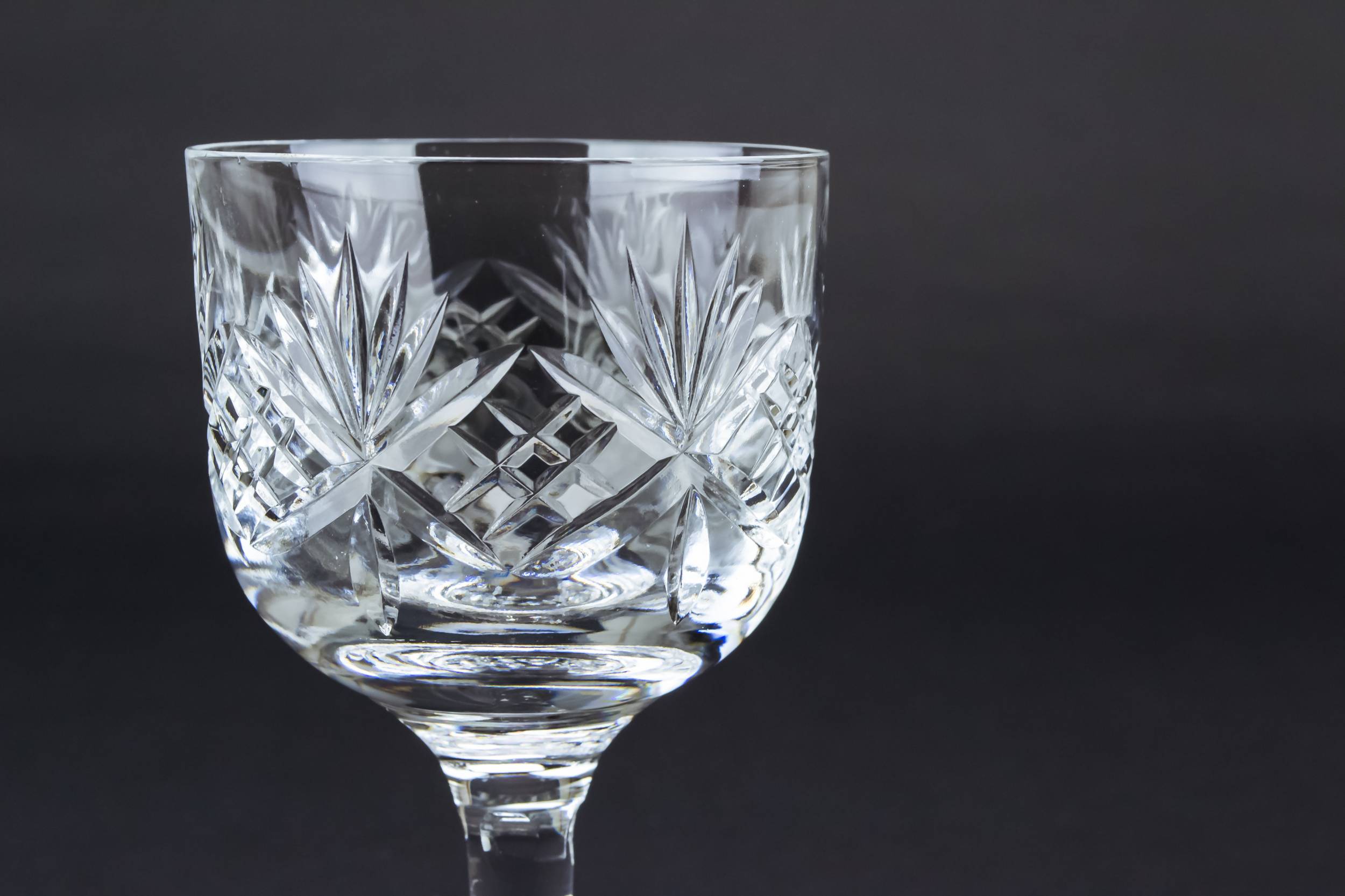 Clear Vintage Diamond — 6 wine glasses 1