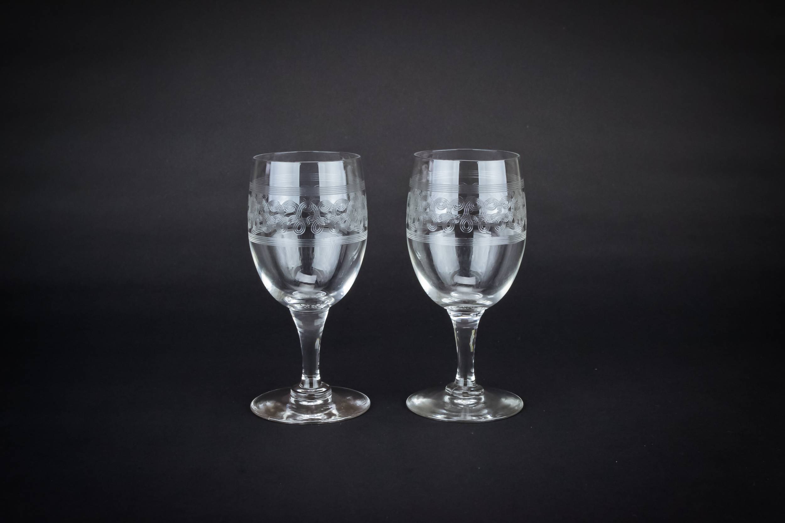 Retro Antique Scrolls — 2 dessert wine glasses