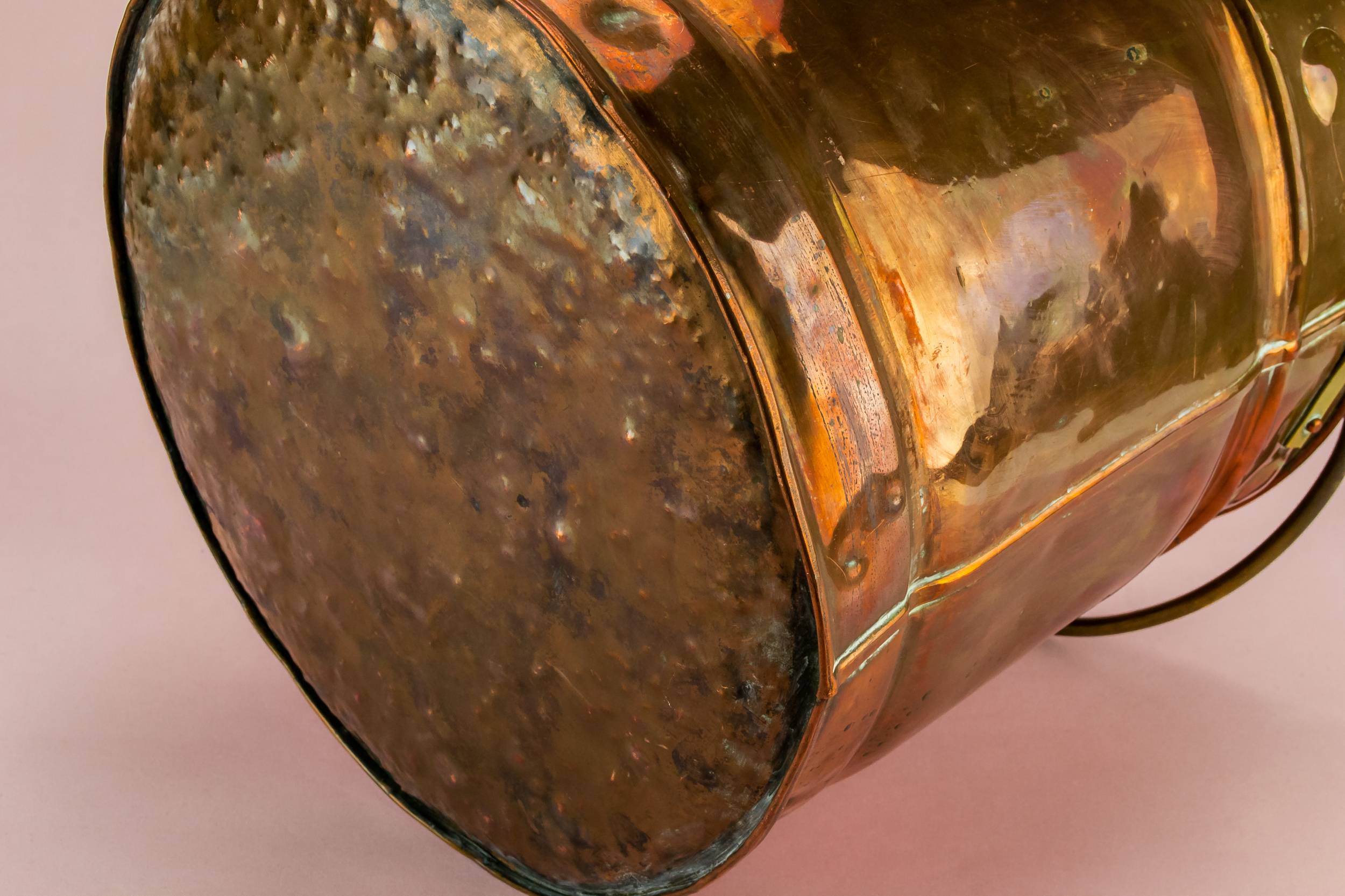 Large Antique Cabouchon — Fireplace copper bucket 2